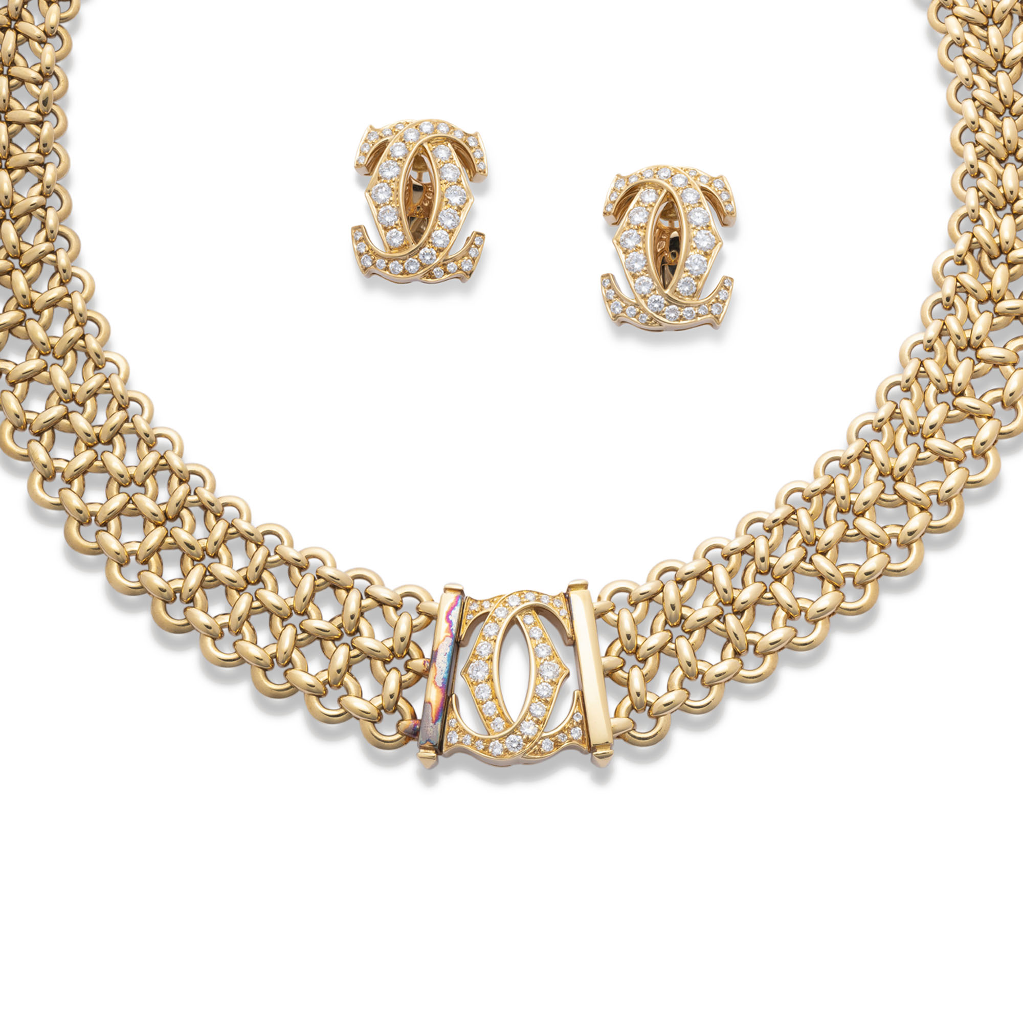 necklace cartier chandelier earrings
