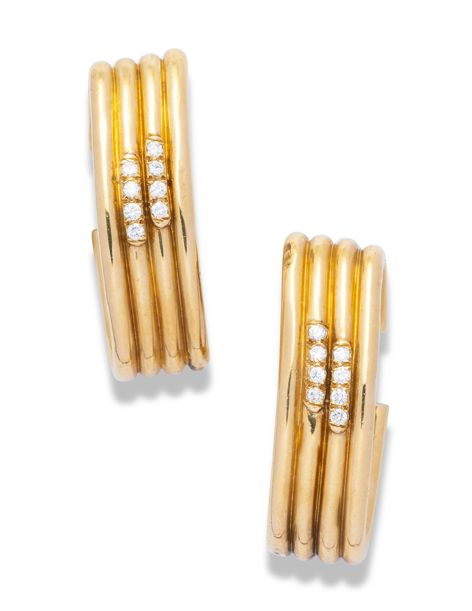 Catalog image of BULGARI GOLD AND DIAMOND EARRINGS