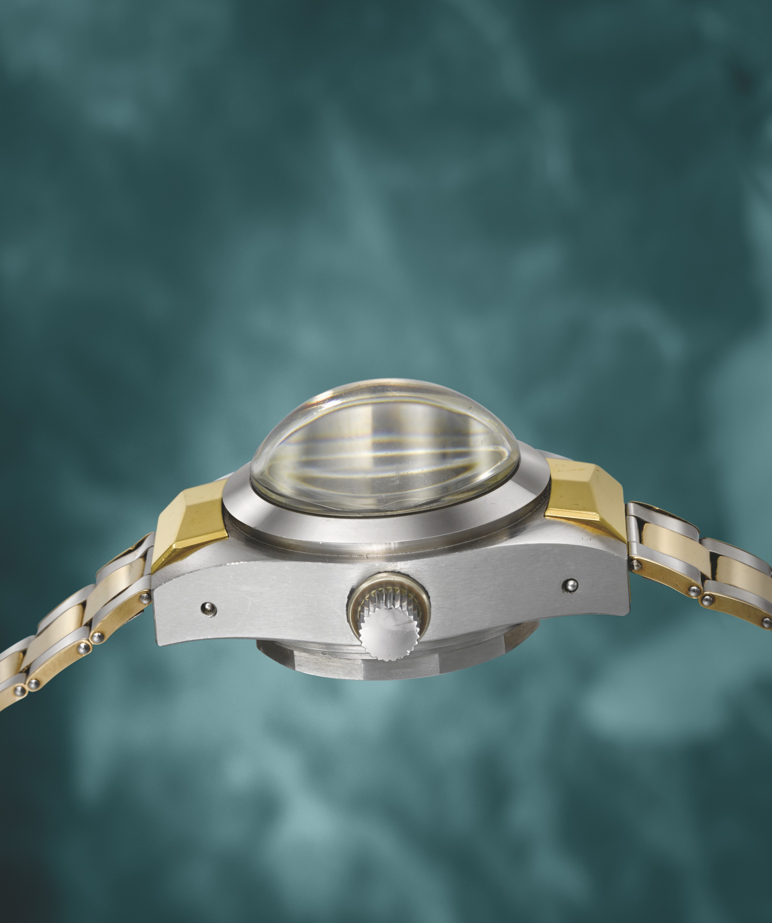 ROLEX. AN EXCEPTIONALLY HISTORICALLY IMPORTANT STAINLESS STEEL AUTOMATIC EXPERIMENTAL WRISTWATCH WITH SWEEP CENTRE SECONDS ESPECIALLY CONSTRUCTED FOR DEPTH PRESSURE TESTING PURPOSES WITH A STAINLESS S...