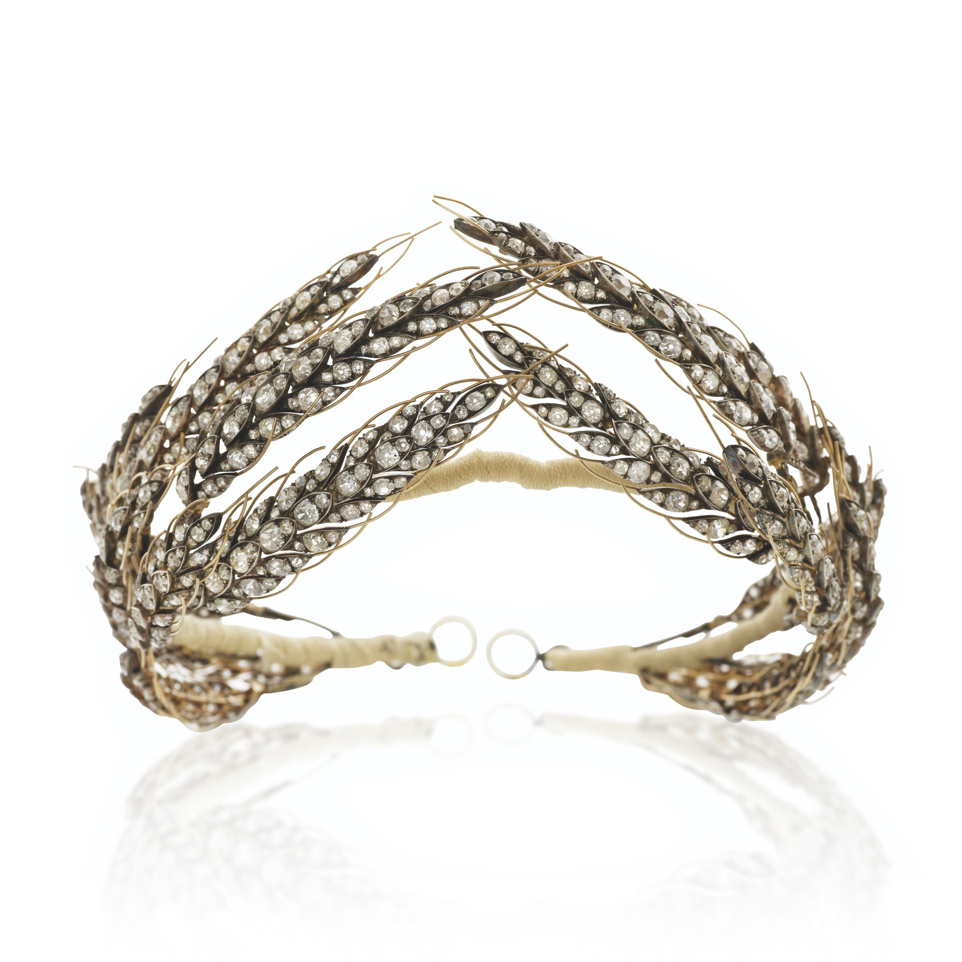 A Nitot early 19th century diamonds &lsquo;ears of wheat&rsquo; tiara, circa 1811. Sold for CHF810,000 on 9 November 2021 at Christie&rsquo;s in Geneva