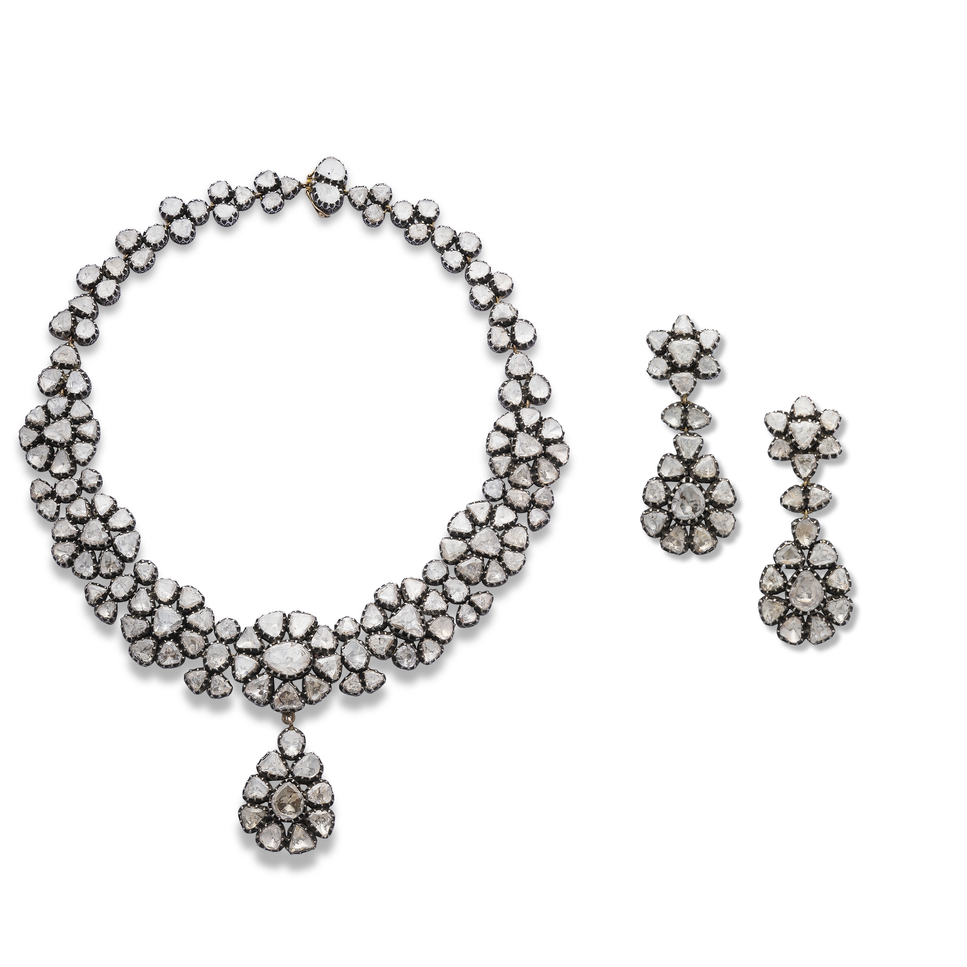 Catalog image of DIAMOND NECKLACE AND EARRING SET