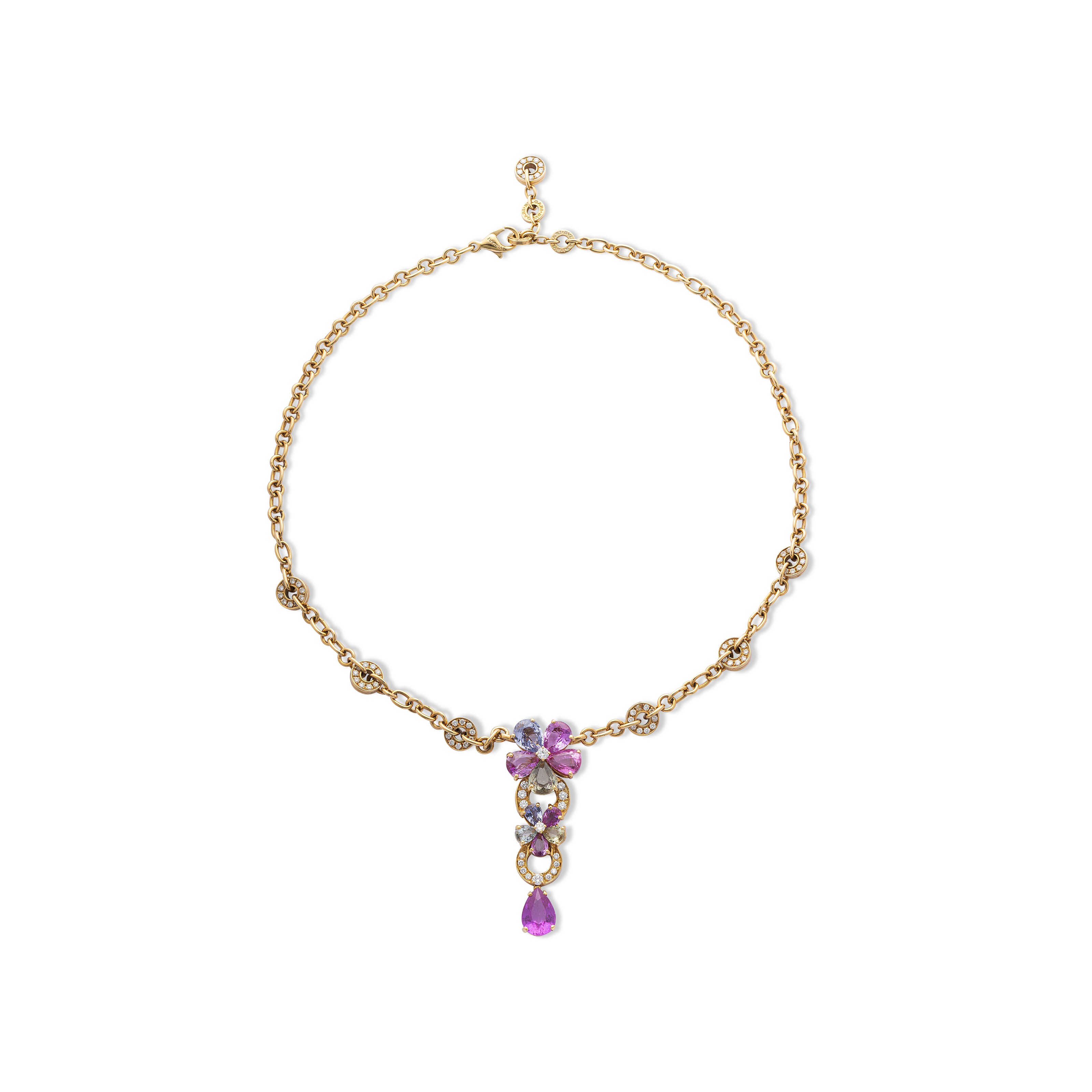 BULGARI MULTI-GEM 'SAPPHIRE FLOWER' NECKLACE AND EARRING SET