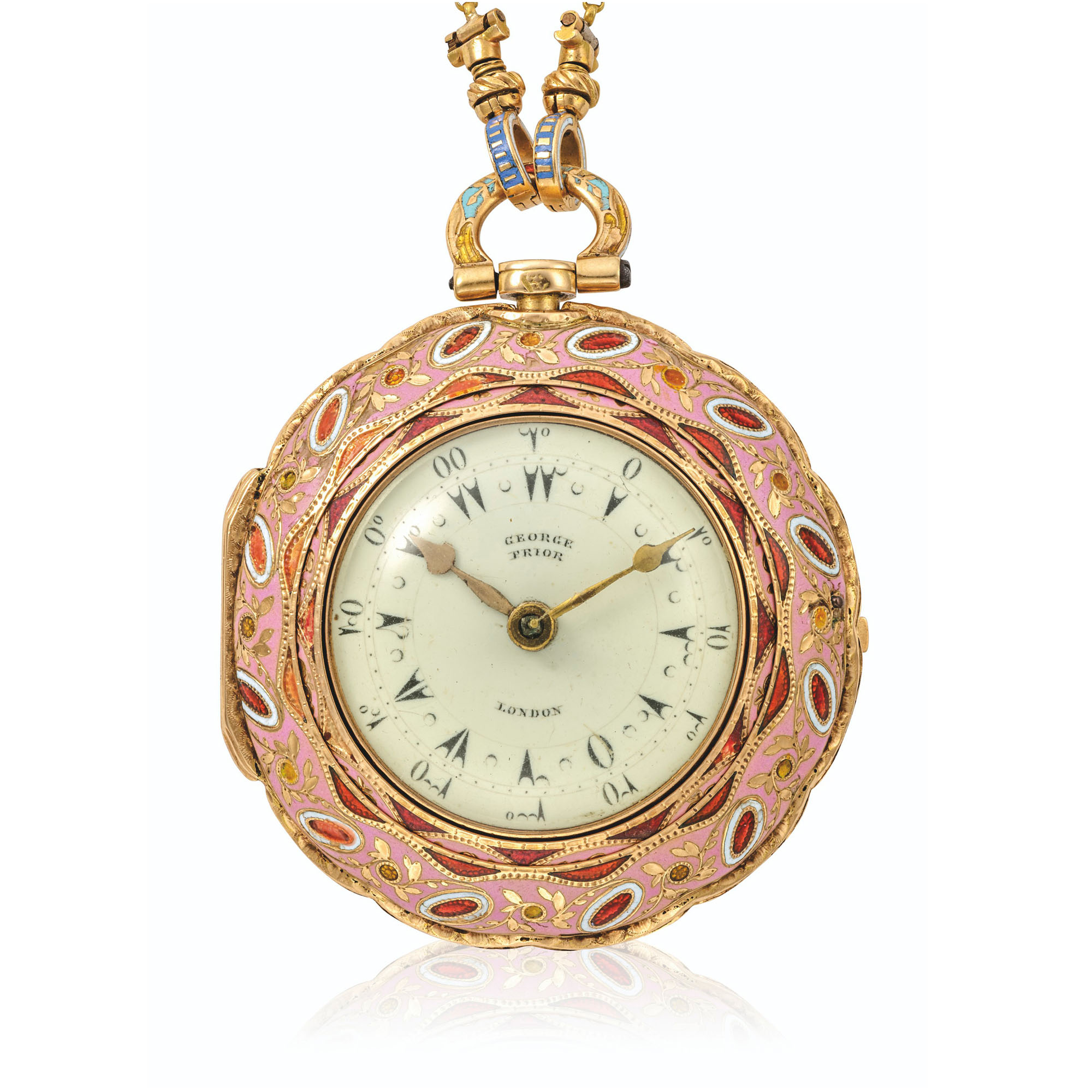 GEORG PRIOR LONDON, YELLOW GOLD AND ENAMEL VERGE WATCH, | Christie’s