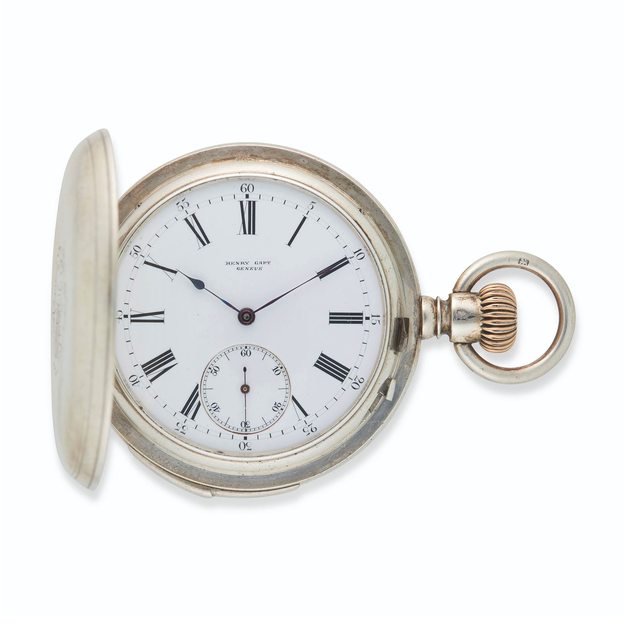 HENRY CAPT SILVER QUARTER REPEATING HUNTER CASE POCKET WATCH