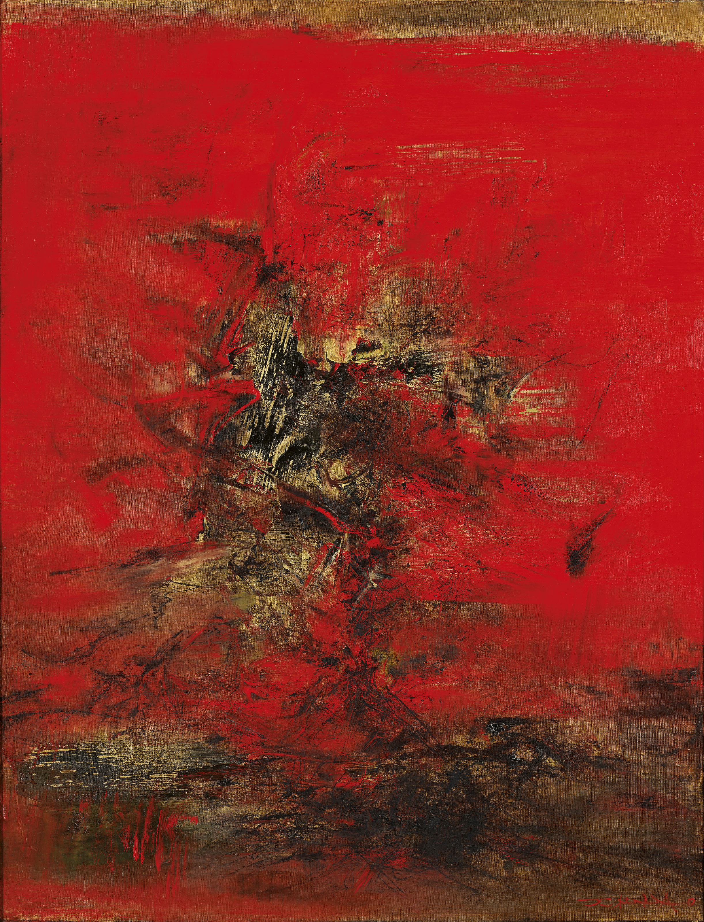 ZAO WOU-KI (ZHAO WUJI, 1920-2013), 24.01.63. oil on canvas. 115 x 88 cm. (45 1/4 x 34 5/8 in.). Painted in 1963. Sold for HK$76,280,000 on 24 May 2021 at 20th and 21st Century Art Evening Sale