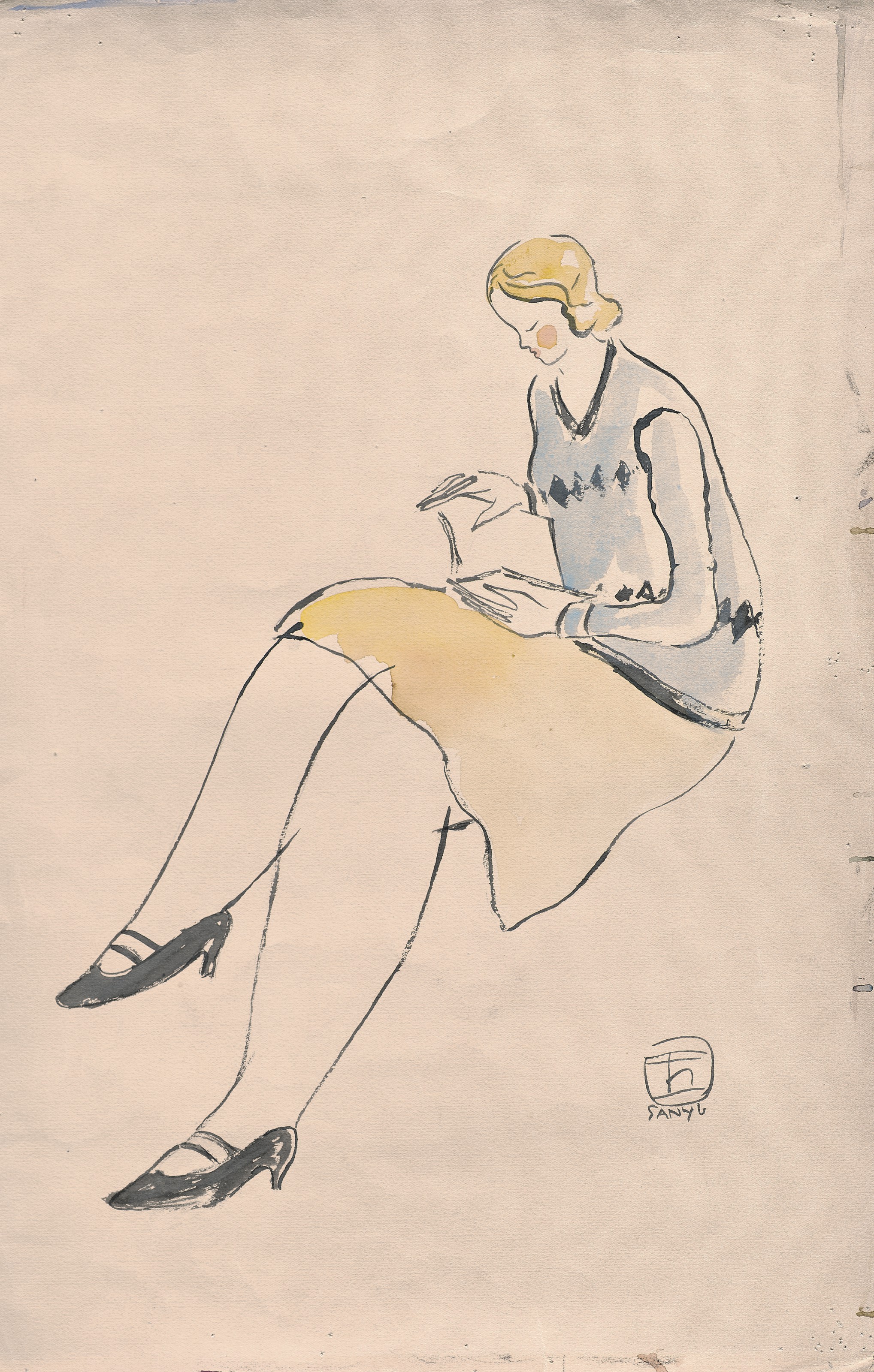 Lectrice à la jupe jaune (Reader in a Yellow Skirt)