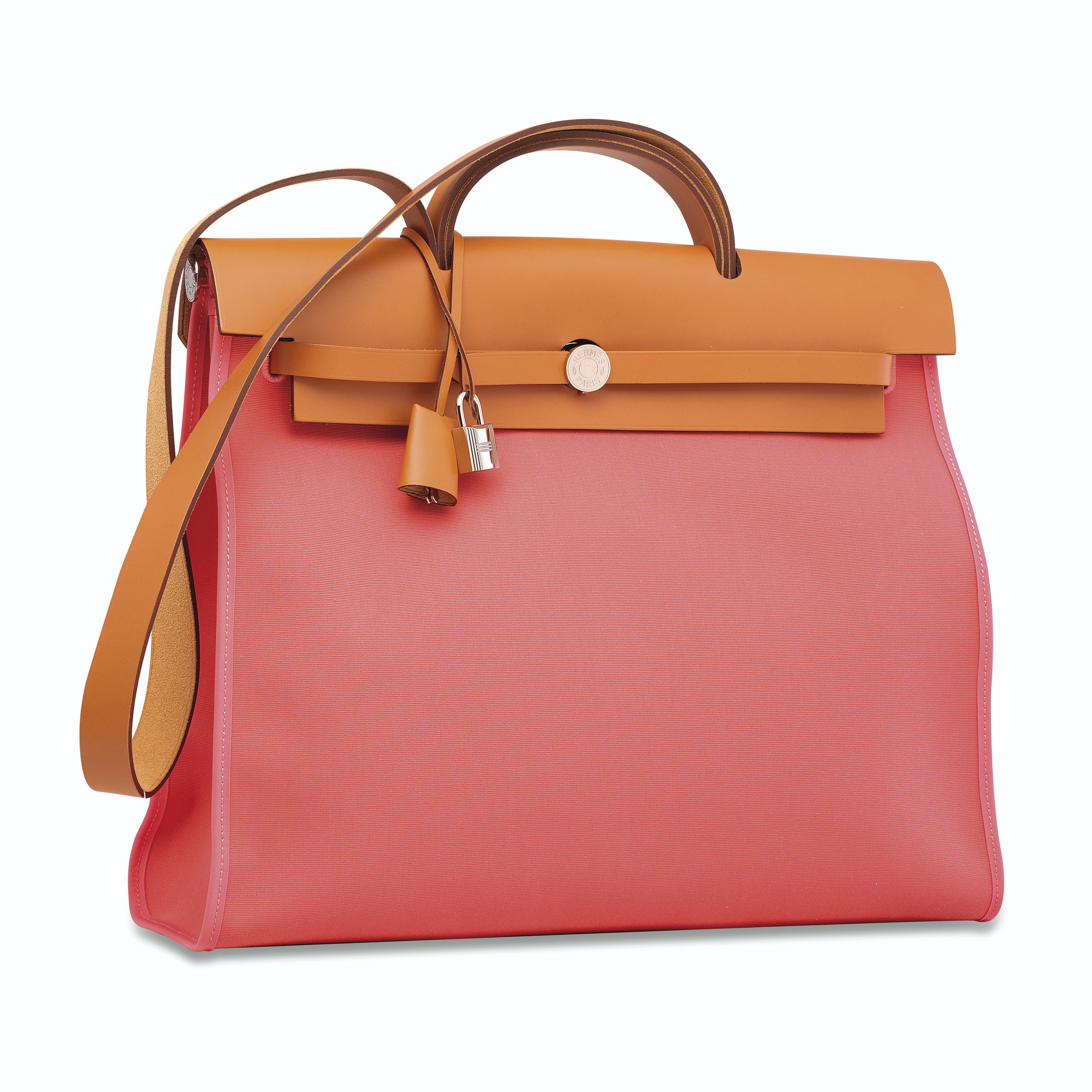 A Rose Azalee Canvas Naturel Vache Hunter Herbag Zip 39 With Palladium Hardware Hermes 17 Christie S