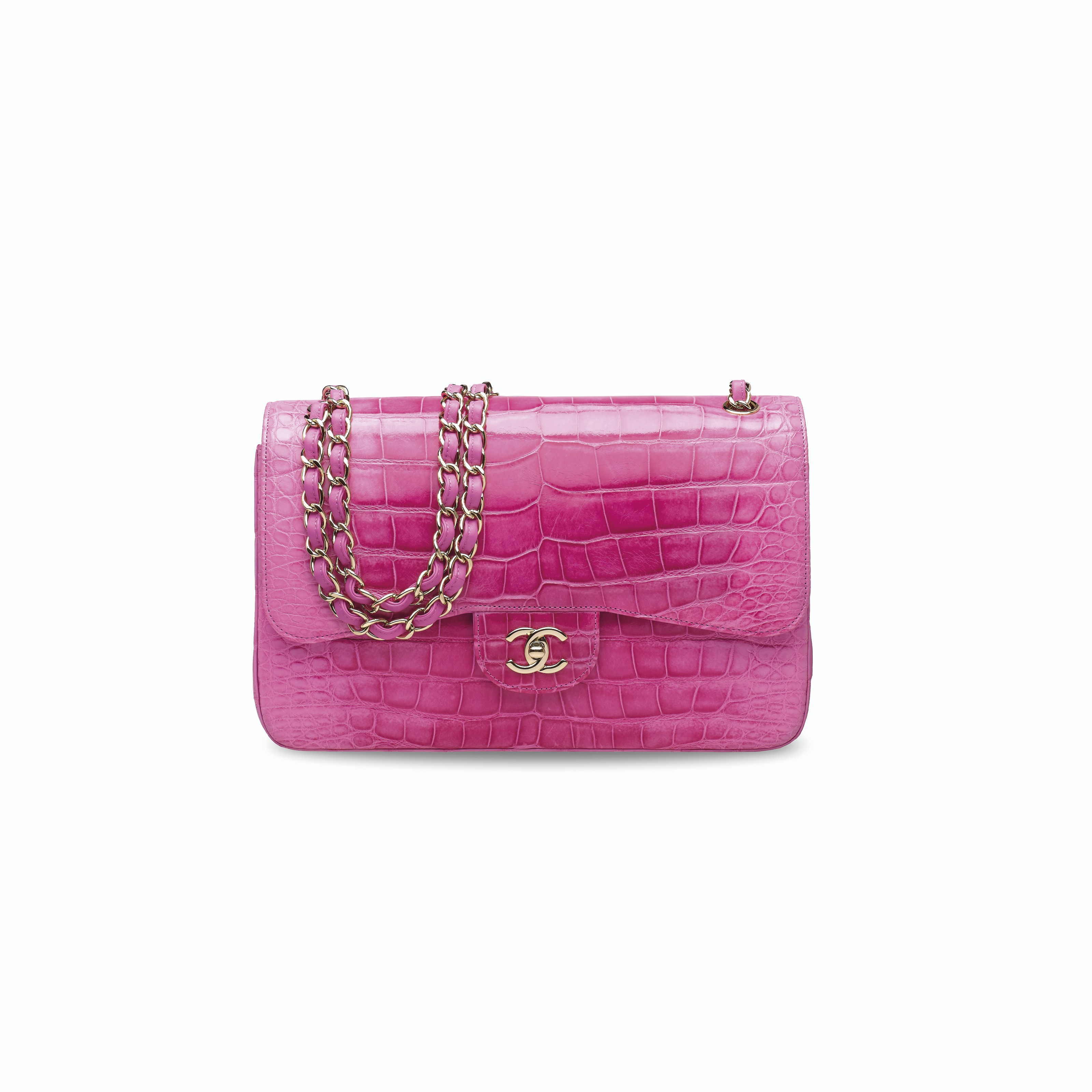 A GRADIENT PINK ALLIGATOR JUMBO DOUBLE FLAP BAG WITH GOLD HARDWARE, CHANEL,  2013 | Christie's