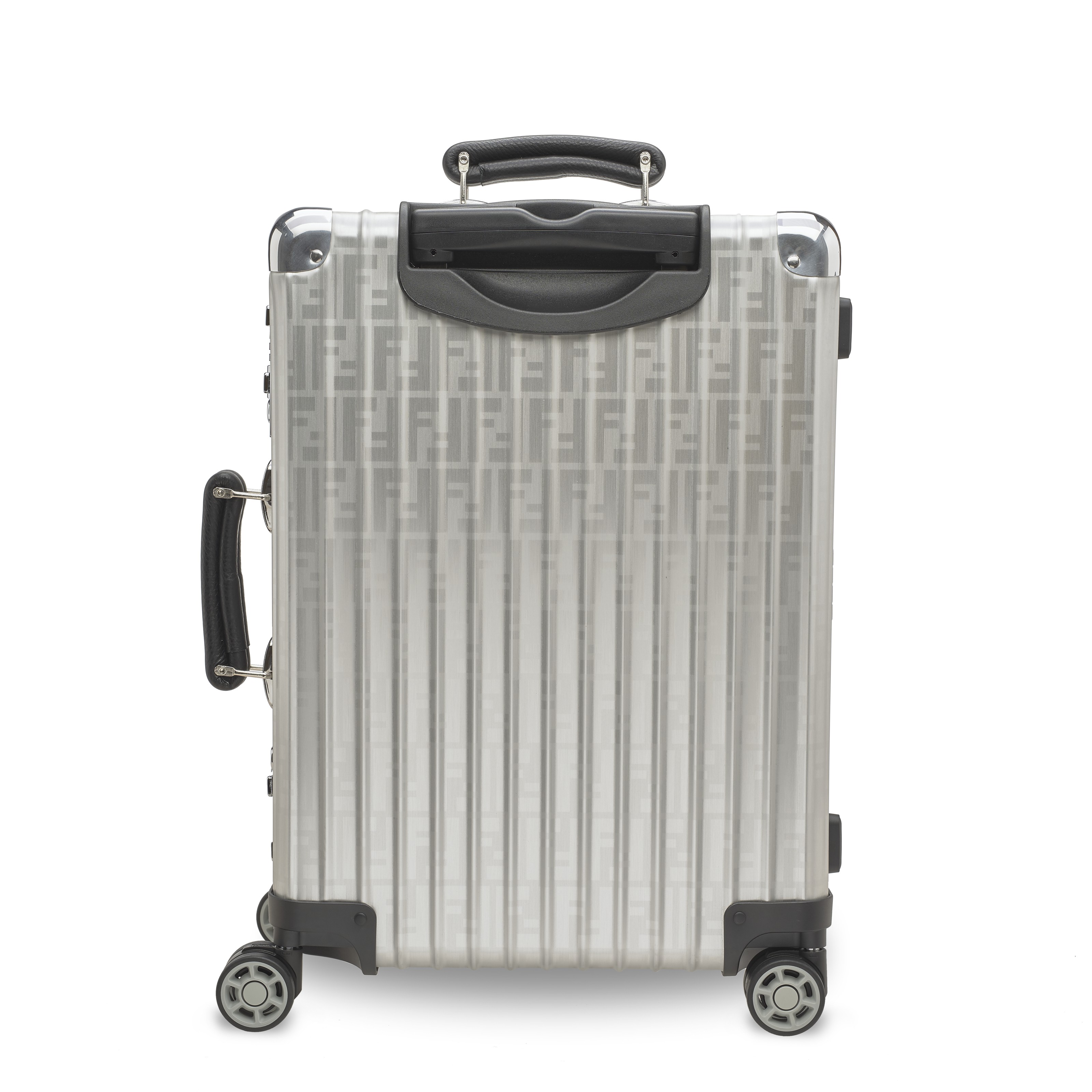 A SET OF TWO LIMITED EDITION ALUMINIUM CABIN SUITCASES BY FENDI