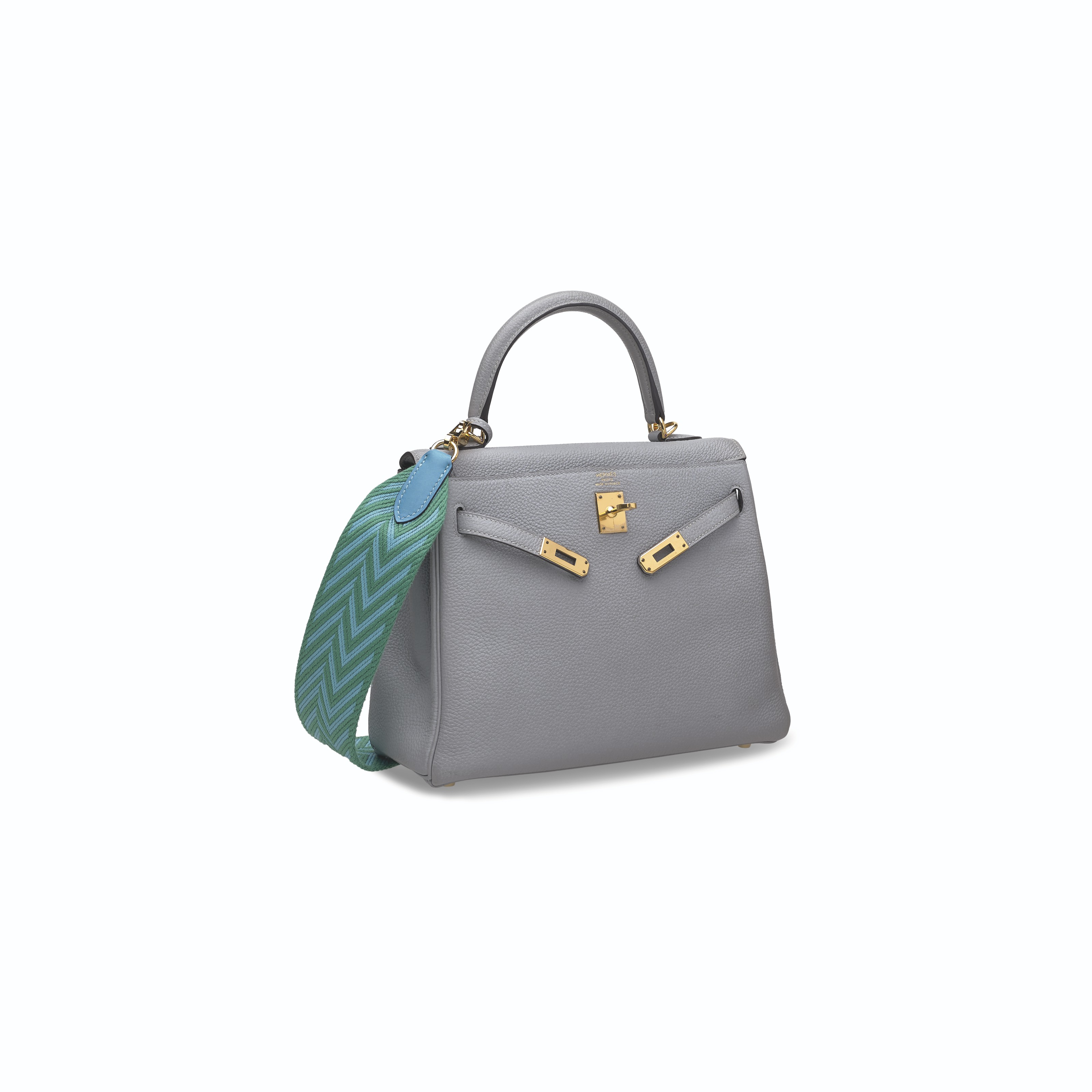 Hermes Kelly Sellier 20 Bleu Glacier Ostrich Gold Hardware