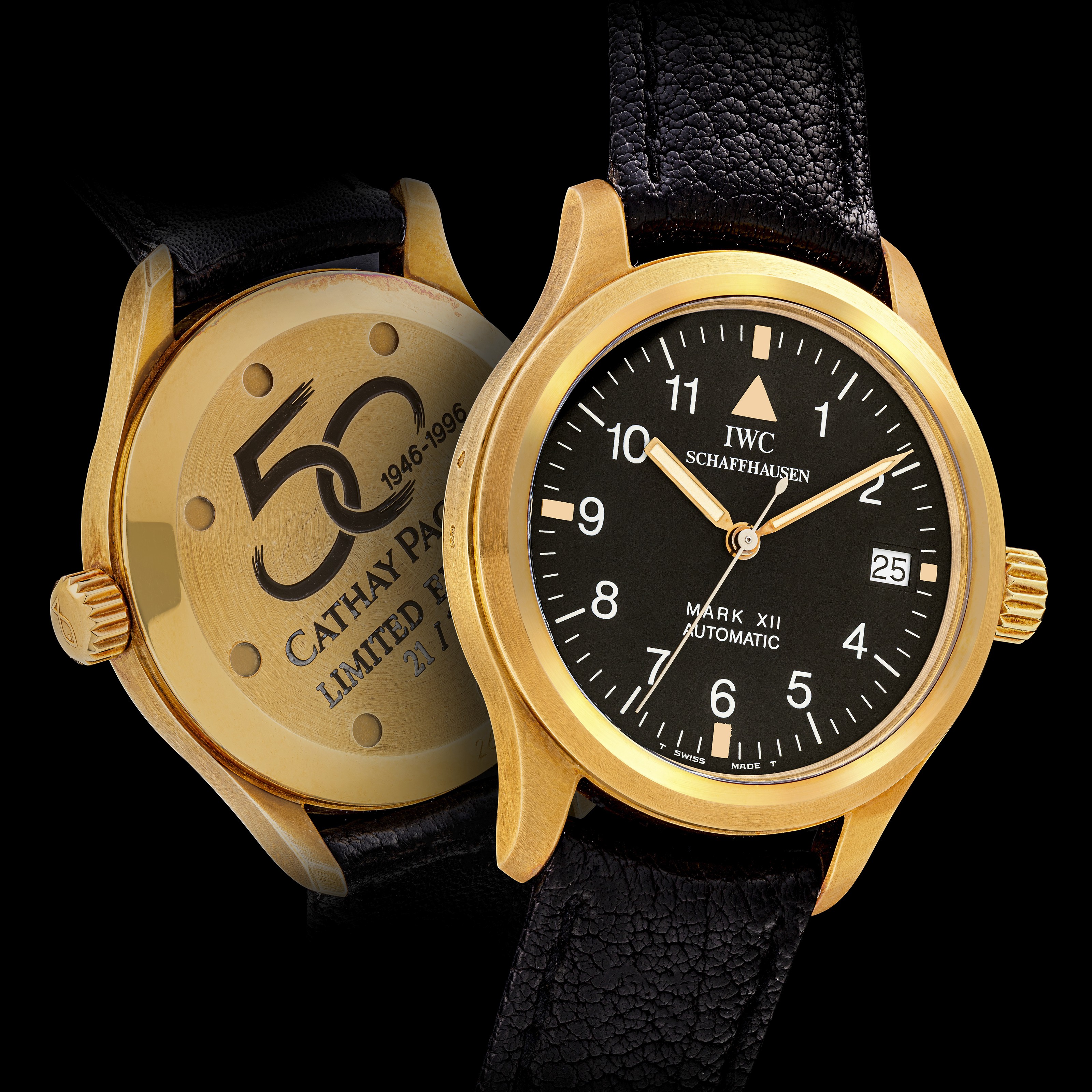 IWC MARK XII CATHAY PACIFIC LIMITED EDITION GOLD WITH DATE NO.21 100 Christie s