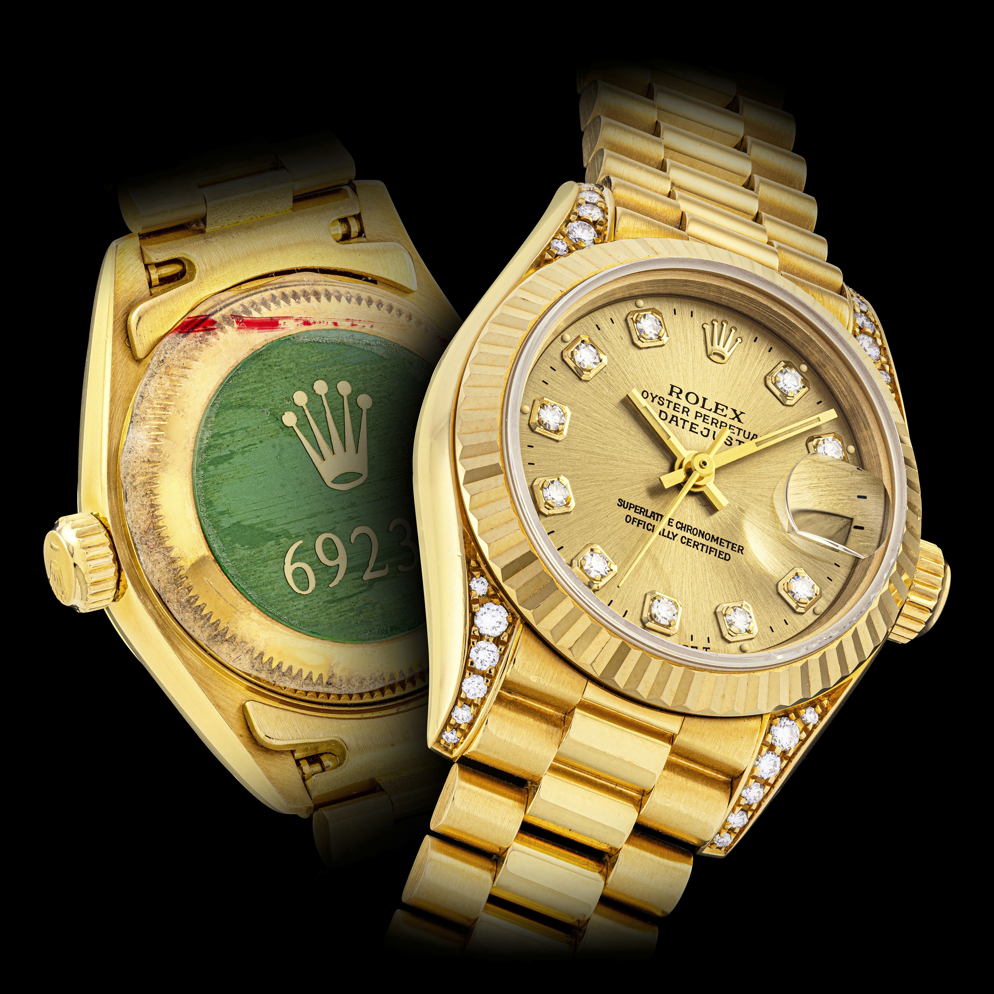 ROLEX, GOLD AND DIAMONDS LADY DATEJUST REF. 69238, | Christie's