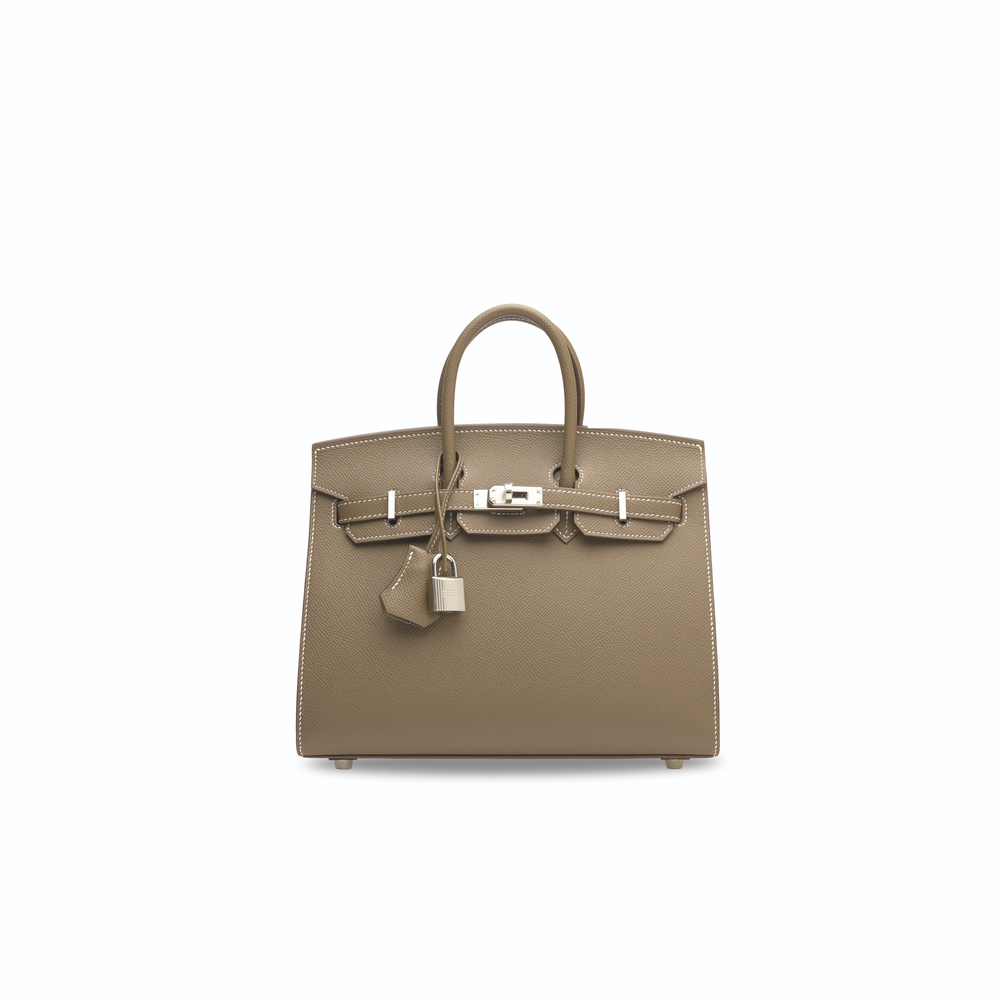 A RARE, METALLIC BRONZE CHÈVRE LEATHER SELLIER KELLY 25 WITH GOLD