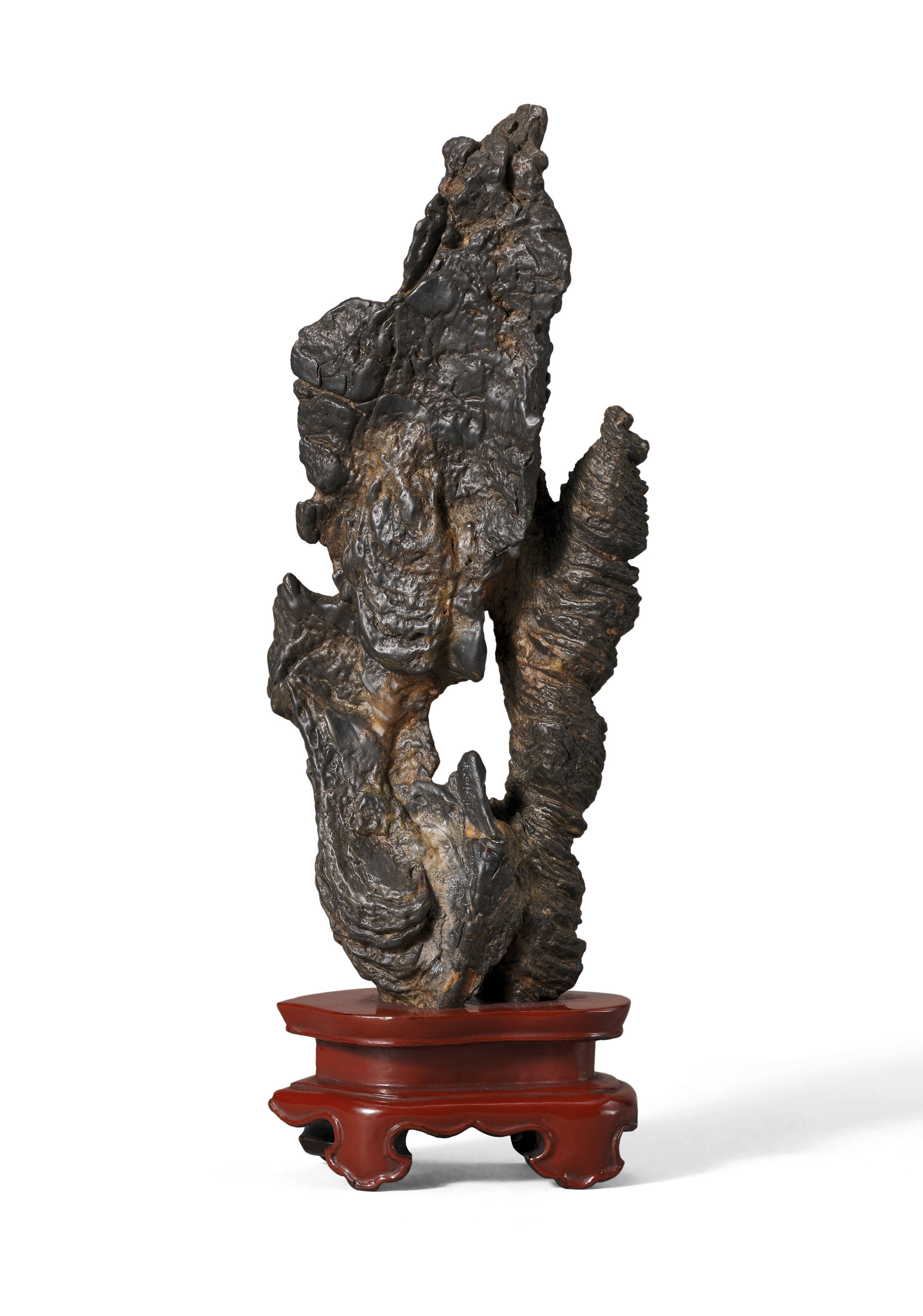 A Lingbi scholar's rock, Qing dynasty or earlier, sold for HK$1,375,000 on 3 December 2021 at Christie's in Hong Kong