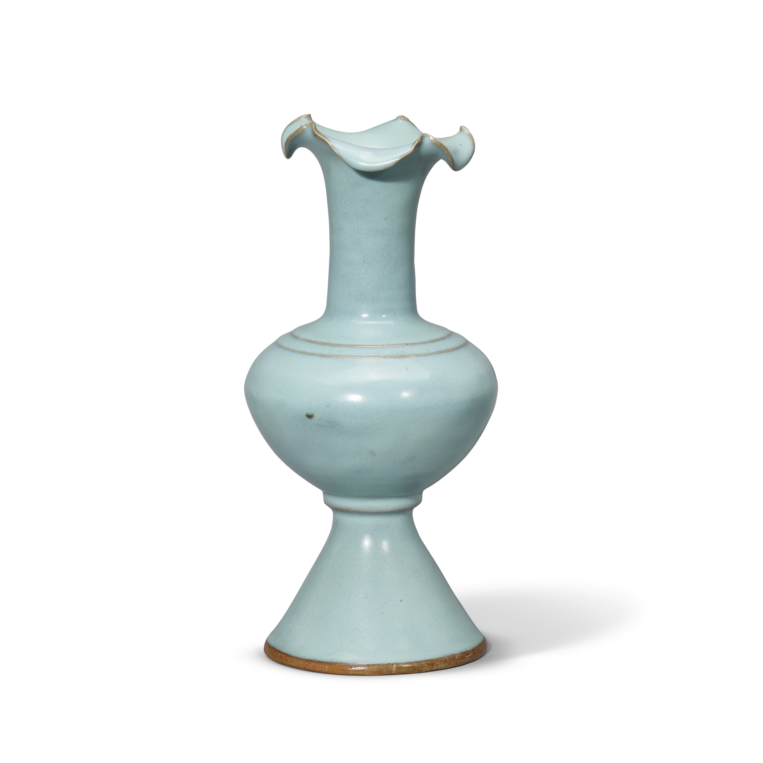 数量限定，SALE 【YB】鈞窯青澱釉紫紅斑水盂 横幅6.1cm