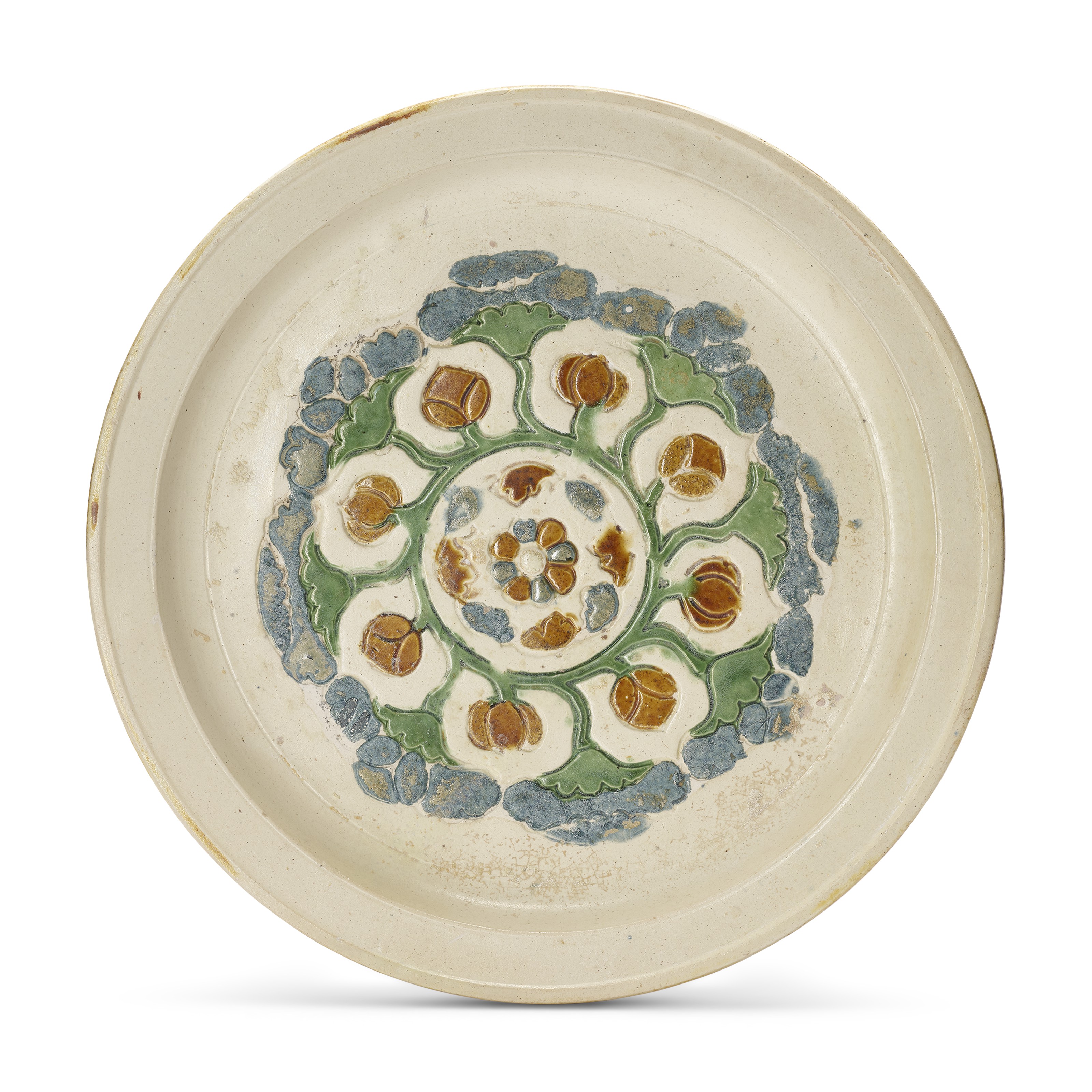 唐三彩宝相花纹三足盘, TANG DYNASTY (618-907) | Christie's