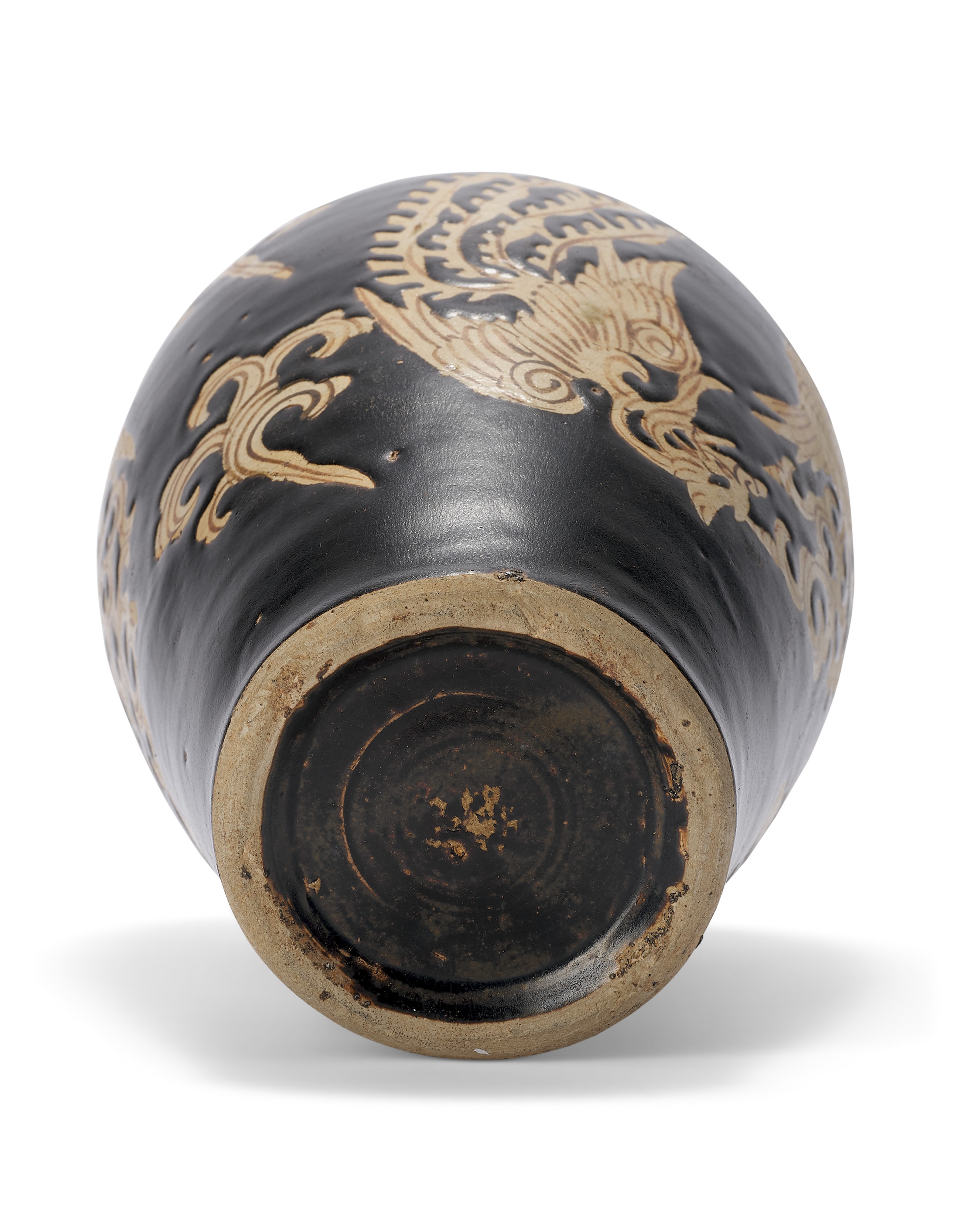 南宋吉州窯黑釉剔鳳凰紋梅瓶, SOUTHERN SONG DYNASTY (1127-1279