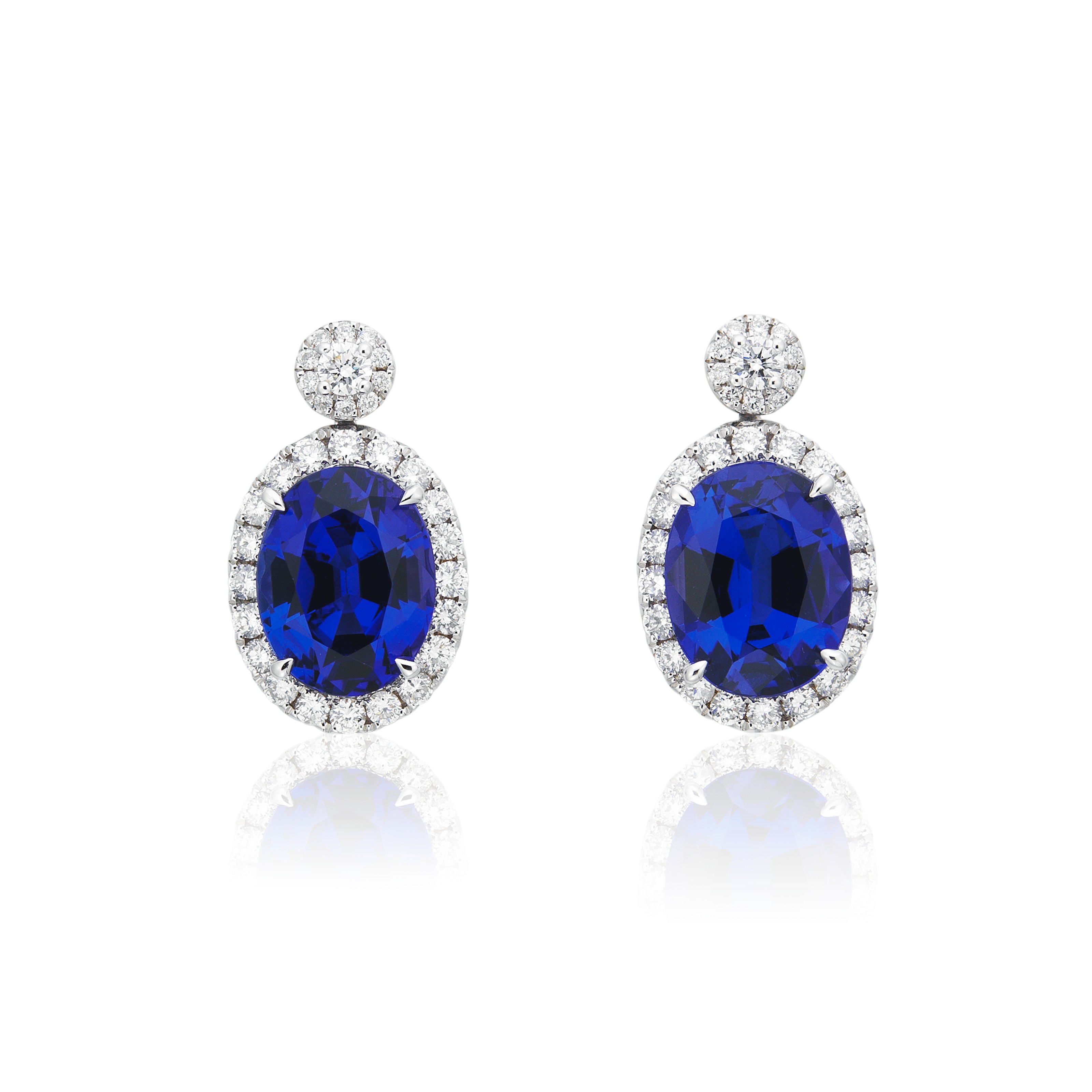 Catalog image of TANZANITE AND DIAMOND EARRINGS