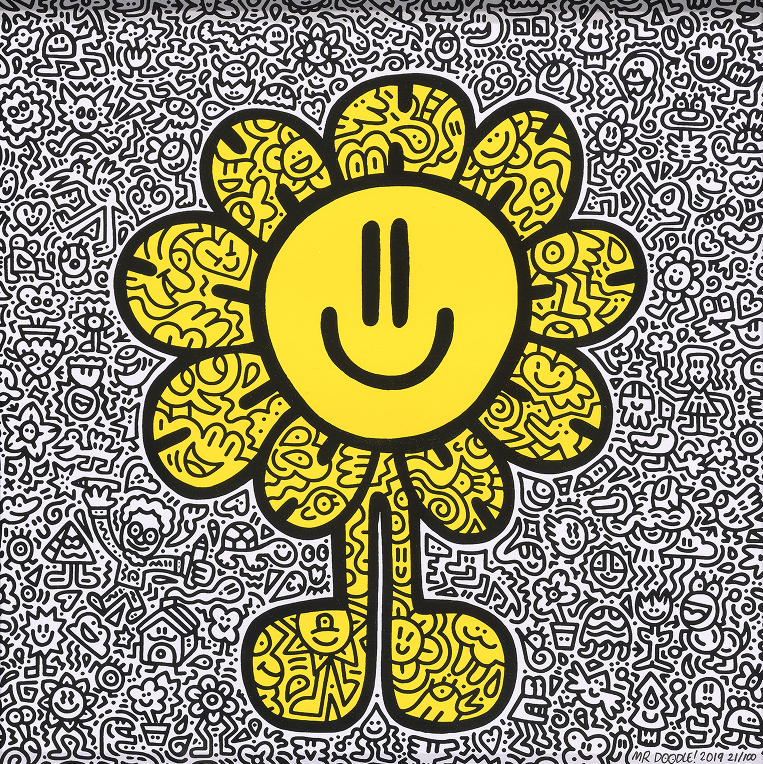 MR DOODLE (B. 1994), Yellow Flower, Orange Fish, Pink Bird, & Blue Robot (4  Works) | Christie's