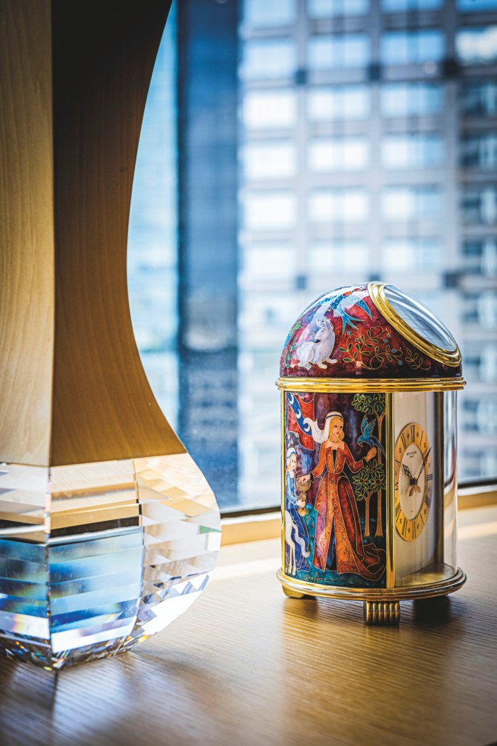 PATEK PHILIPPE. A UNIQUE GILT BRASS SOLAR POWERED DOME CLOCK WITH ...