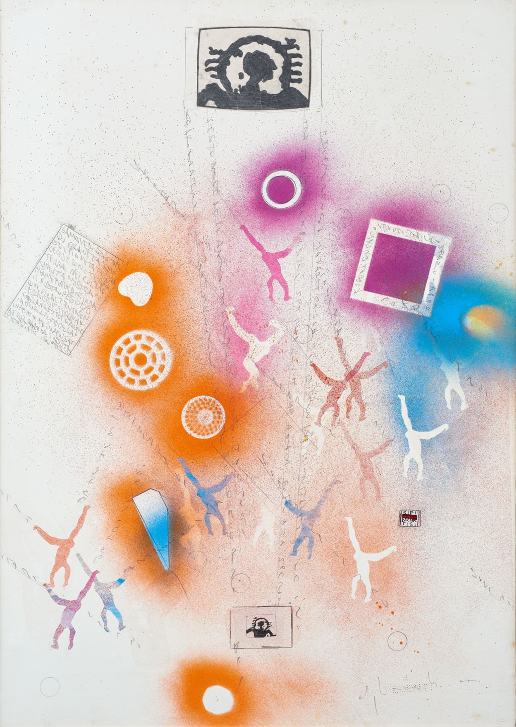 Alighiero Boetti 1940 1994 Senza Titolo Esseri Con Casco Venuti Dallo Spazio Christie S