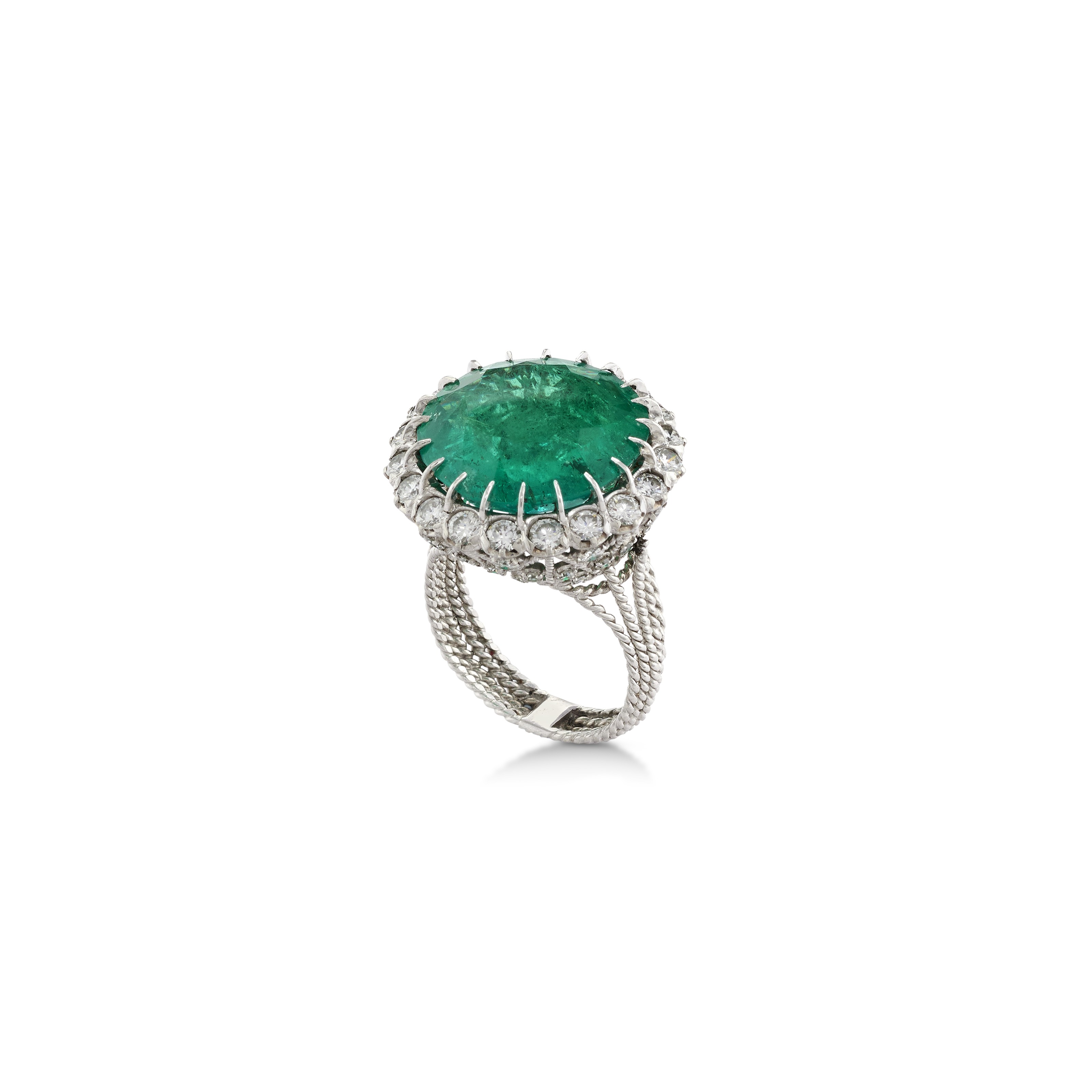 county On board Set out ANELLO CON SMERALDO E DIAMANTI, | Christie's
