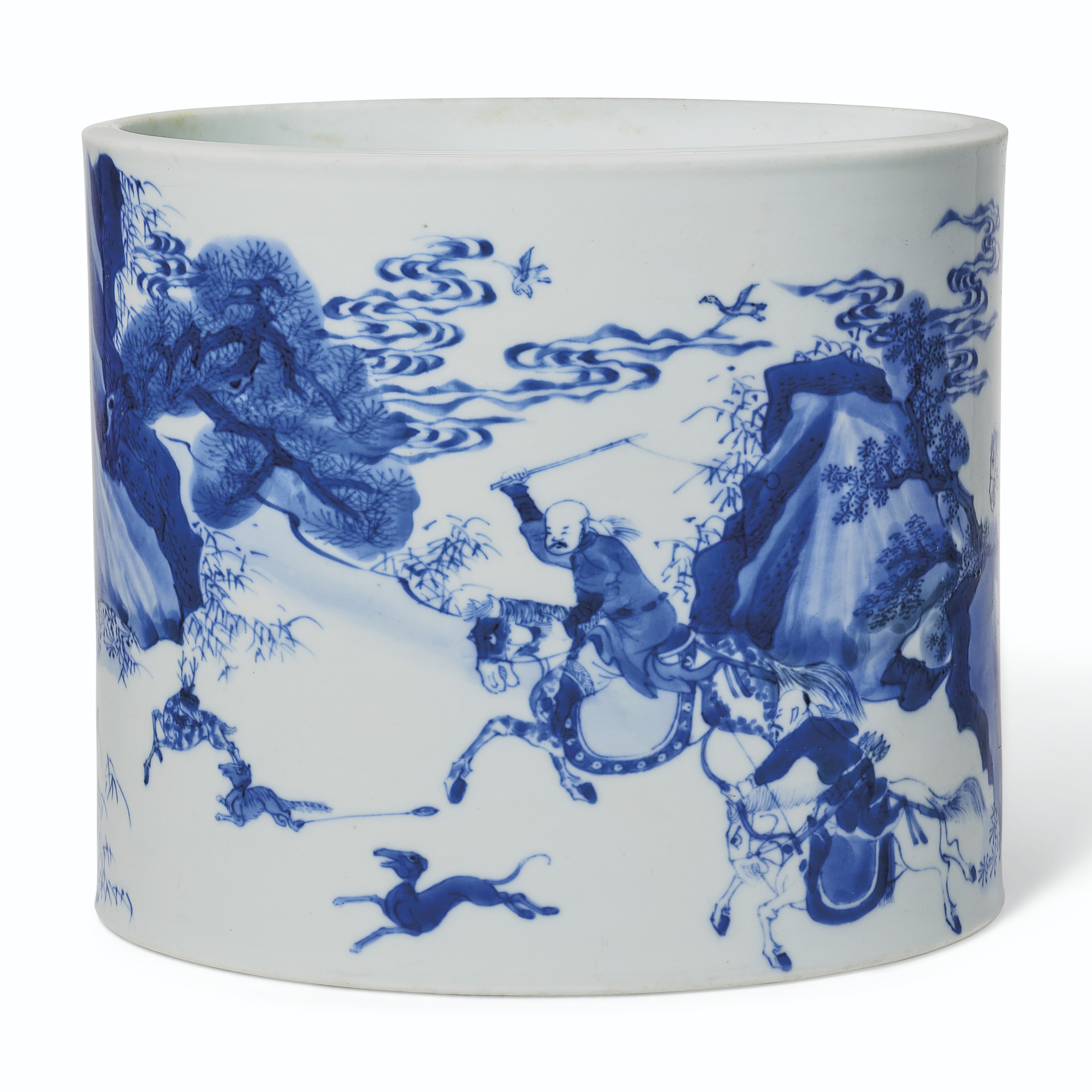 清康熙青花仕女圖筆筒, KANGXI PERIOD (1662-1722) | Christie's