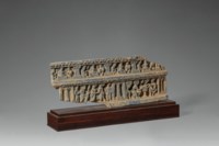 A GRAY SCHIST RELIEF PANEL WITH A SCENE OF THE BIRTH OF THE BUDDHA ...
