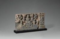 A GRAY SCHIST RELIEF DEPICTING THE BUDDHA'S FIRST SERMON, ANCIENT ...