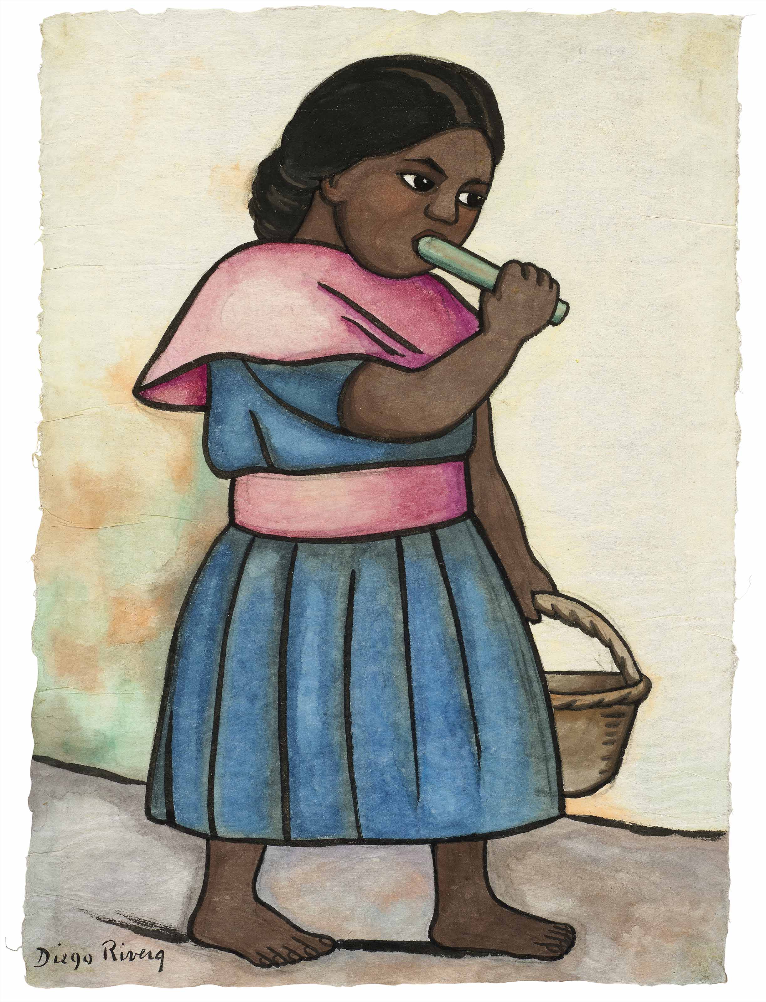 Comiendo taco (La niña con canasta)