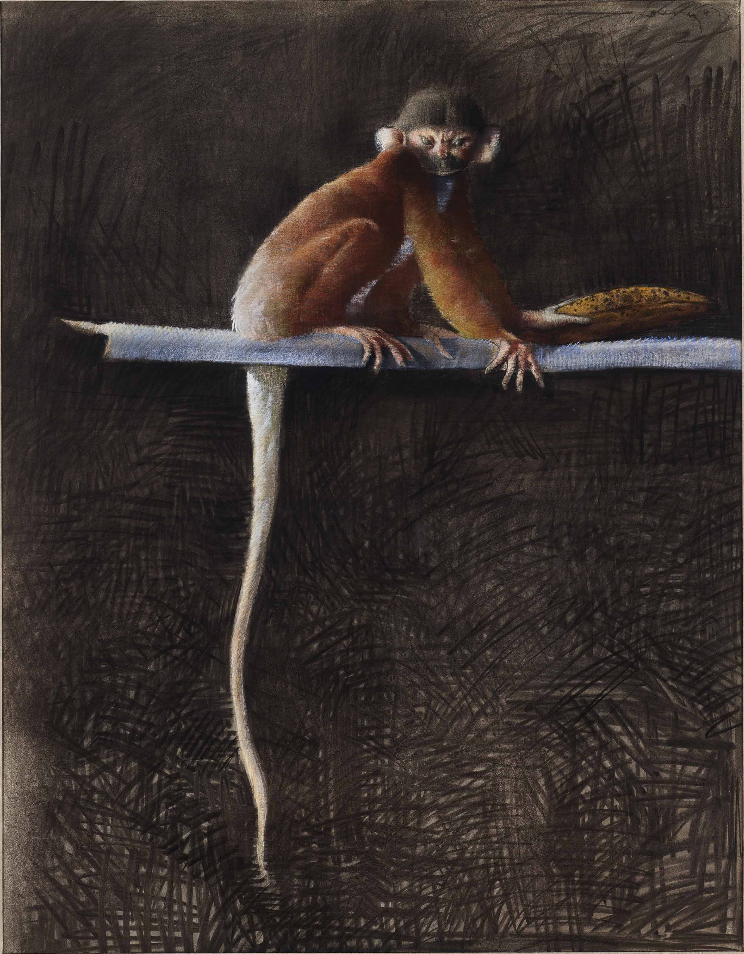 Julio Larraz (b. 1944), Ojeda's Monkey | Christie's