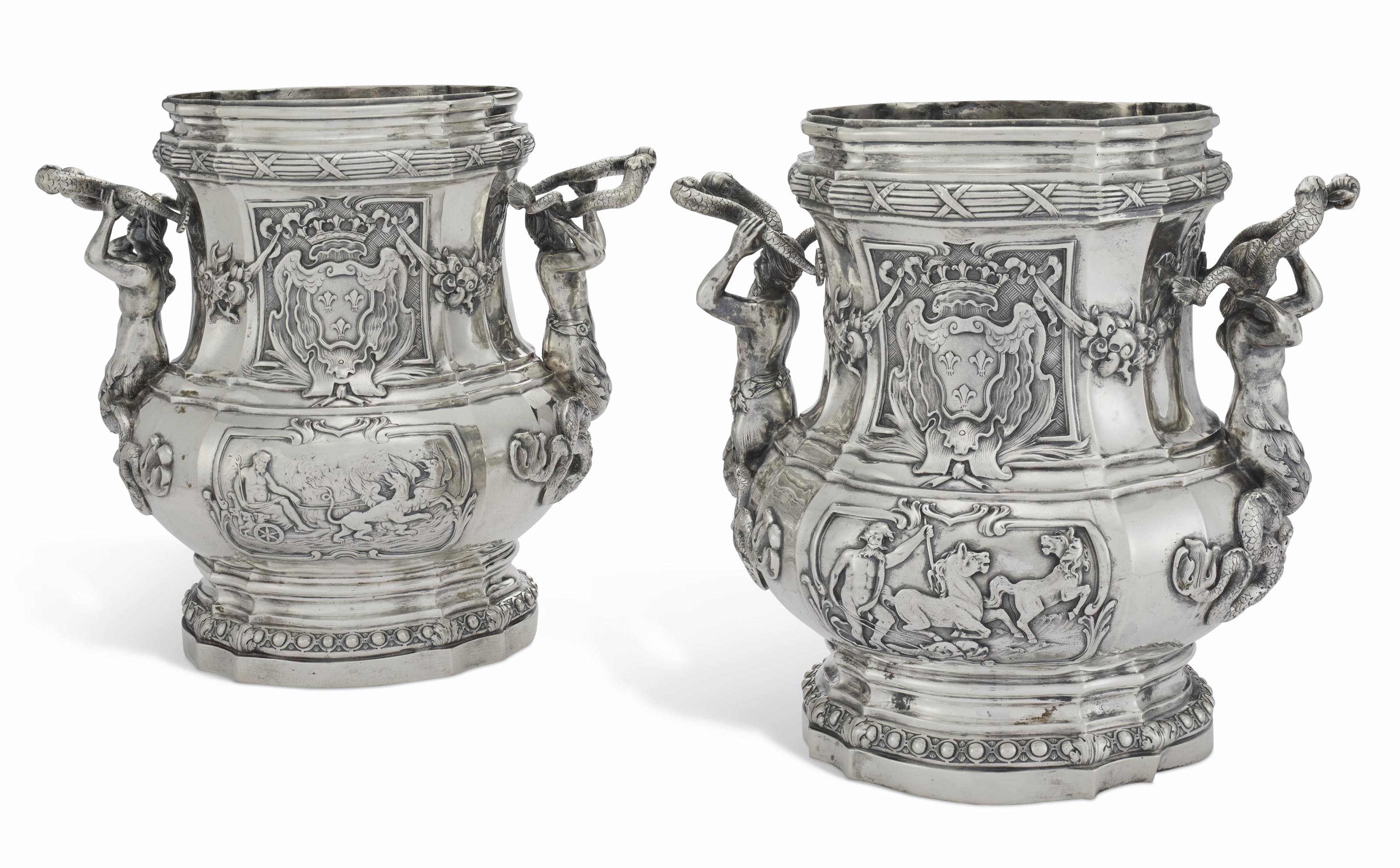 Silver wine coolers top