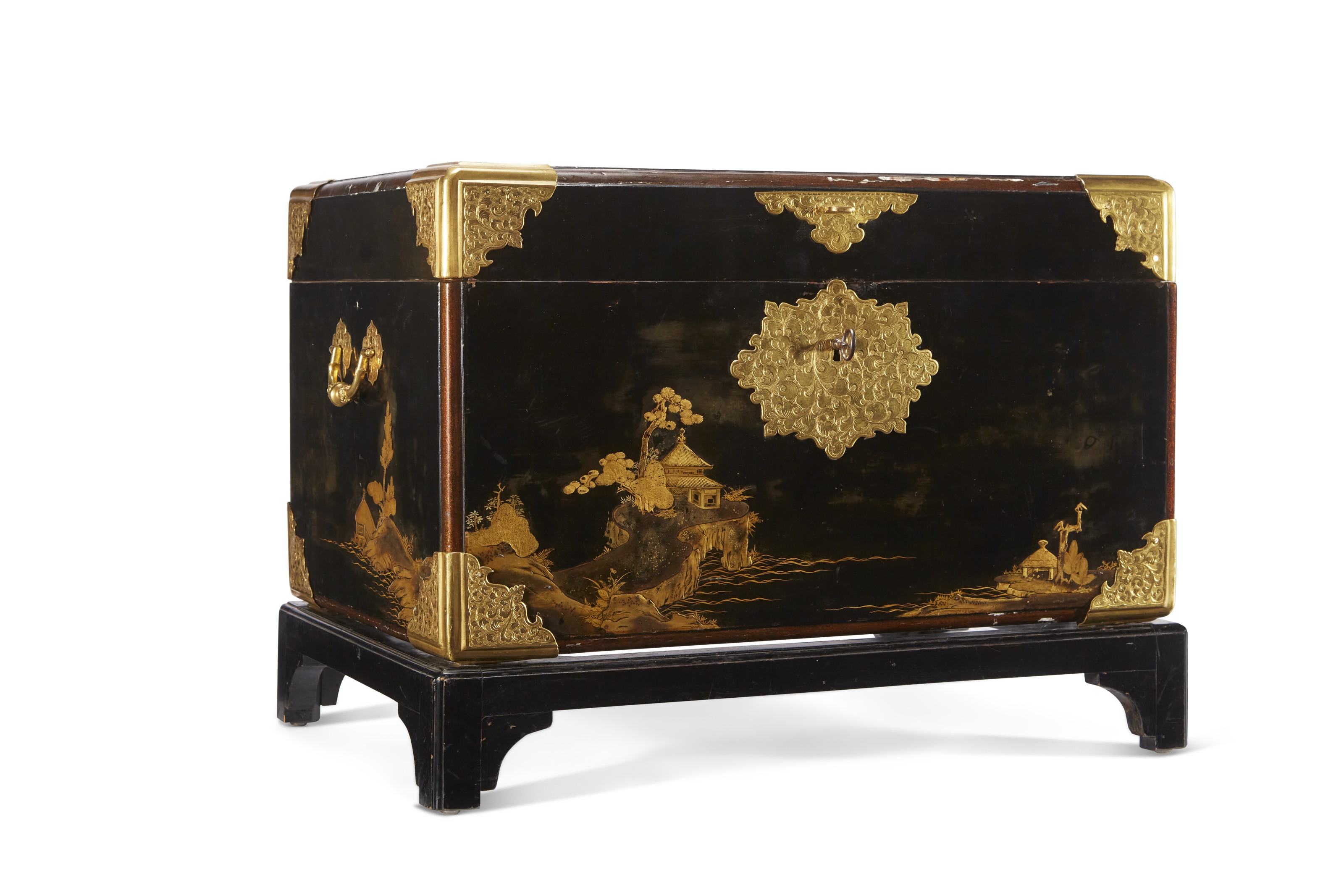 Meiji Japanese Lacquered Trunk