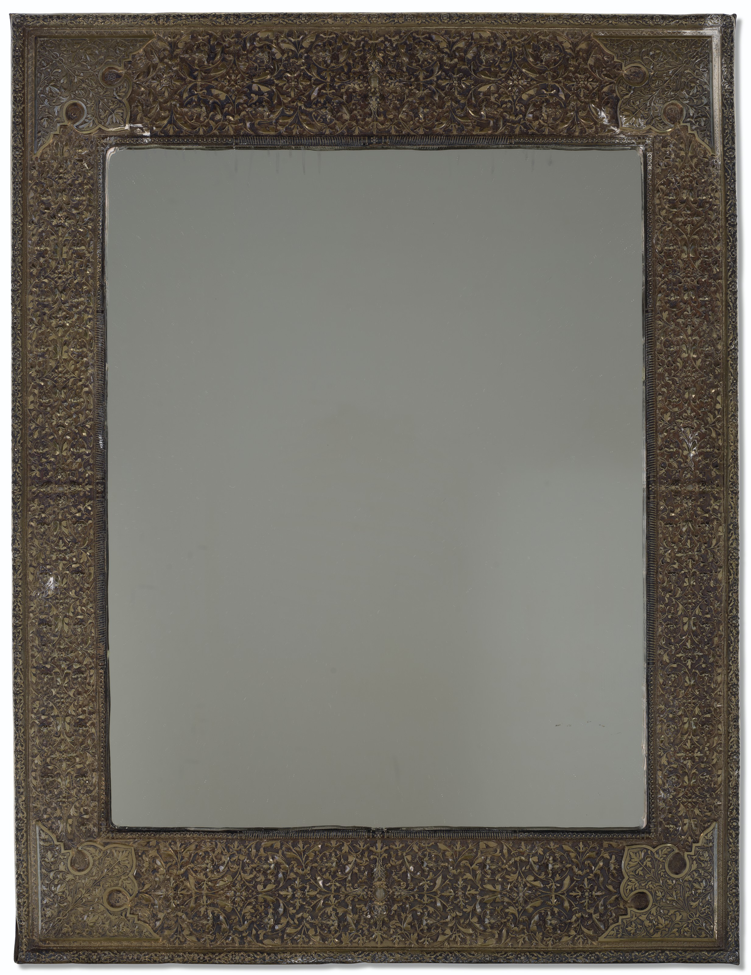 A RUSSIAN SILVER-GILT MIRROR, MARK OF ALEXANDER PANFILOV, MOSCOW, 1841 ...