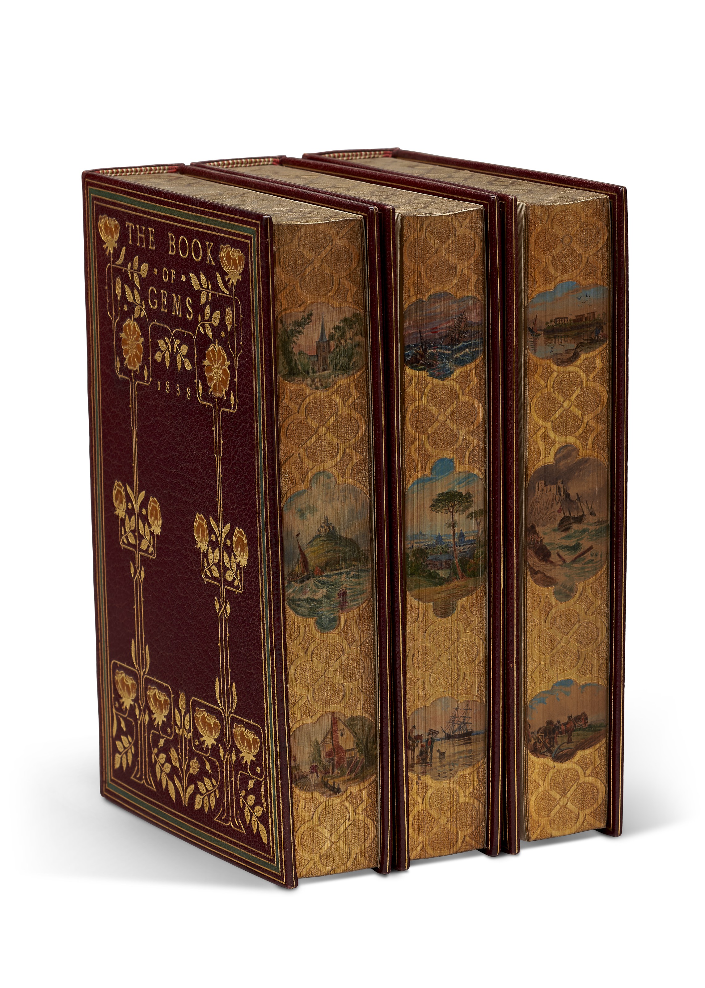 The Book of Gems poetry anthology, With foreedge paintings, 183638