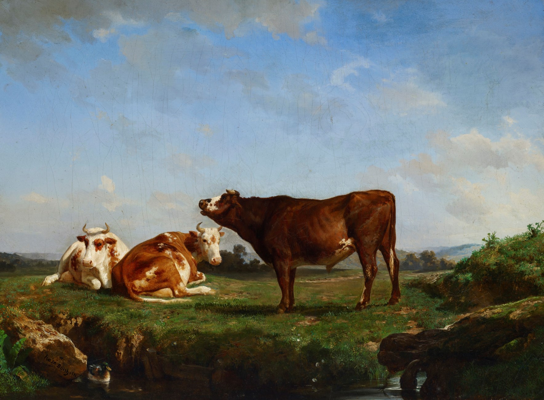 Rosa Bonheur (French, 1822-1899), Trois vaches au pâturage | Christie's