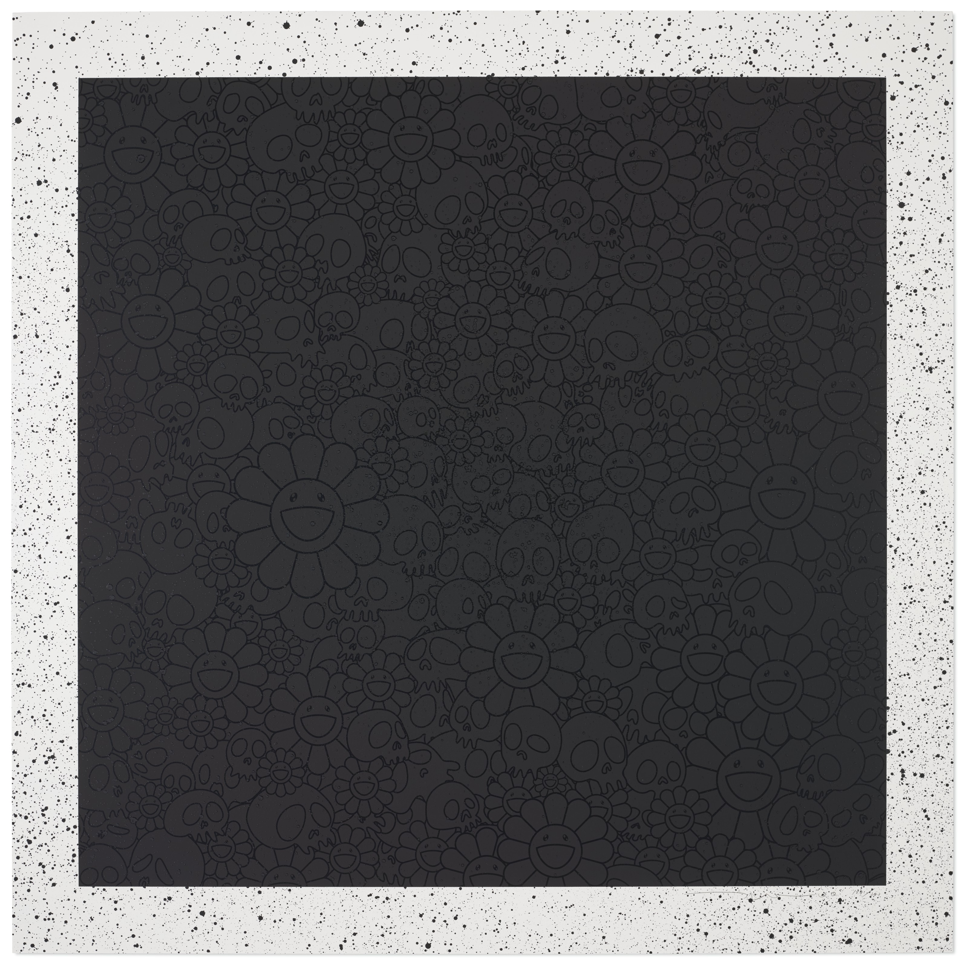 TAKASHI MURAKAMI (B. 1962), For BLM. Black Flowers and