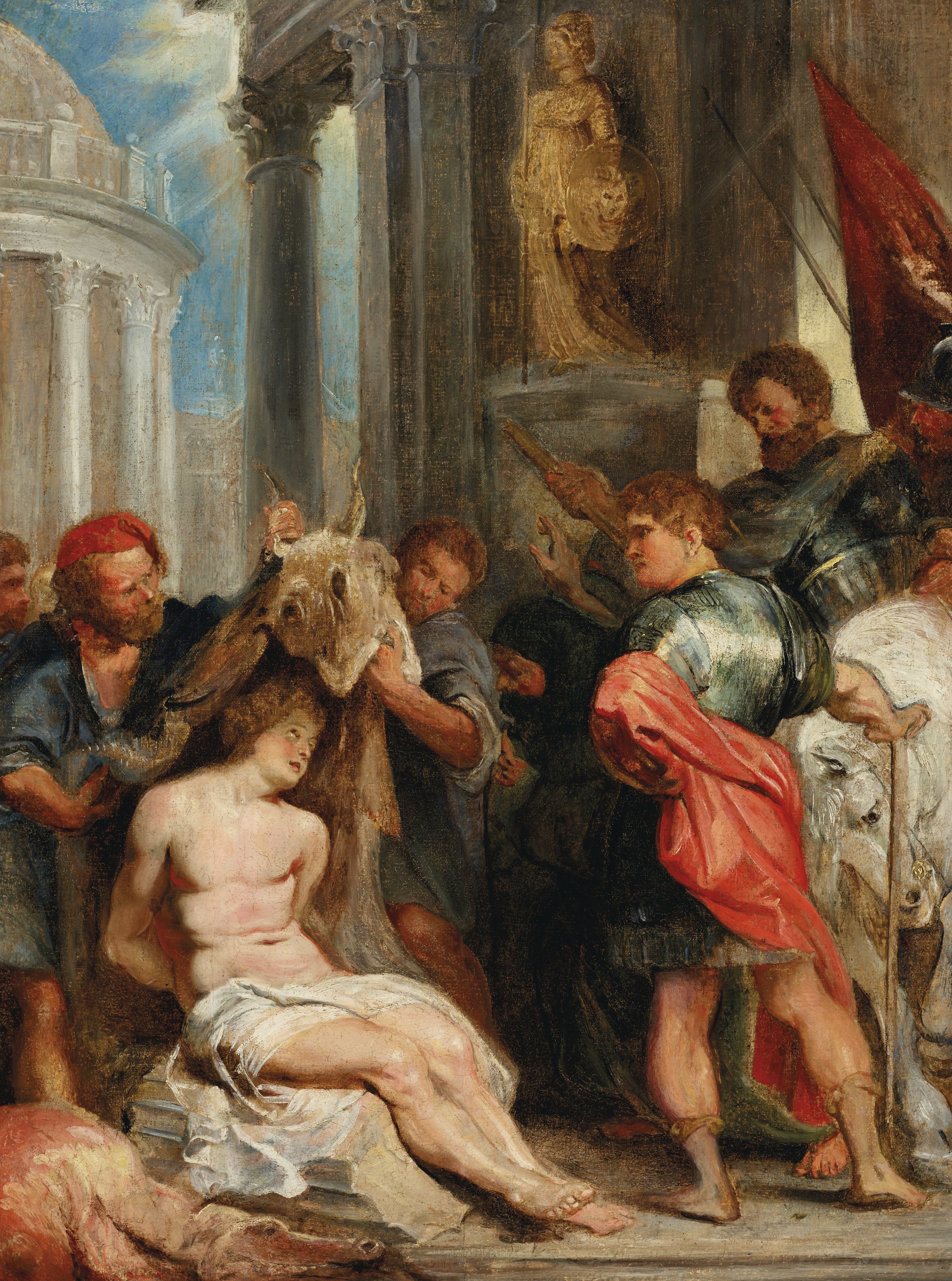 ATTRIBUTED TO SIR PETER PAUL RUBENS (SIEGEN 1577-1640 ANTWERP), The Torture  of Saint Chrysanthus | Christie's, image size:2378x3200