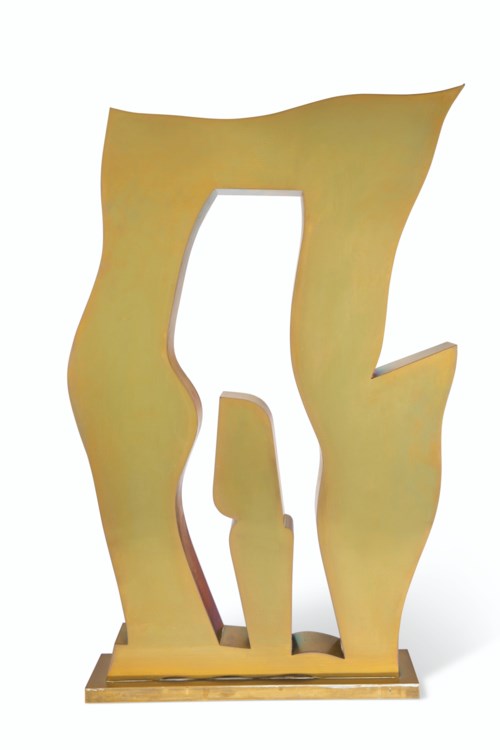 Jean (Hans) Arp (1895-1965), Objet sur le seuil, conceived and cast in 1959. Polished brass. Height: 27⅜ in (69.5 cm). Estimate: $40,000-60,000. Offered in Impressionist and Modern Art Day Sale on 14 May at Christie&rsquo;s in New York