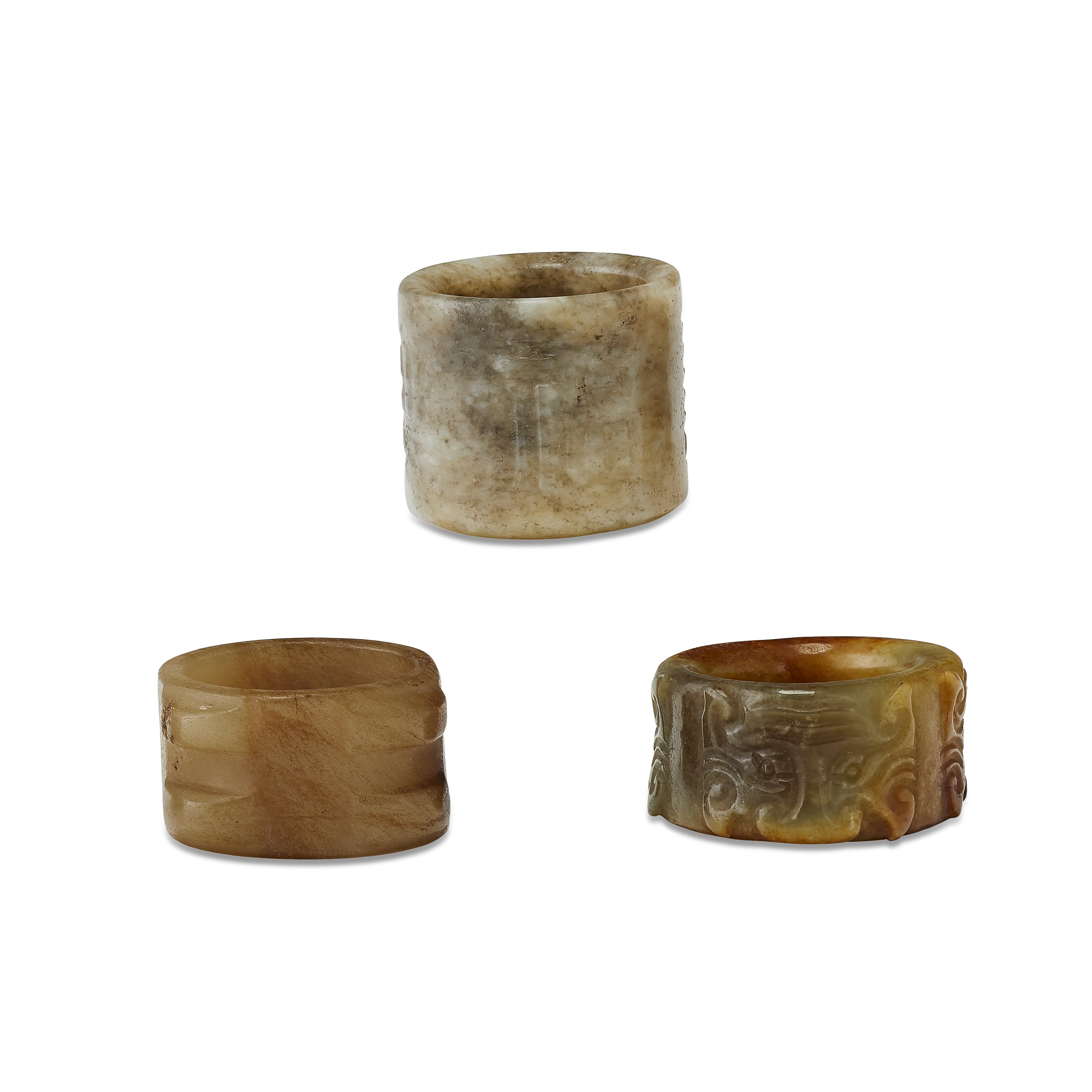 A MOTTLED GREY JADE THUMB RING, 18TH-19TH CENTURY Christie's