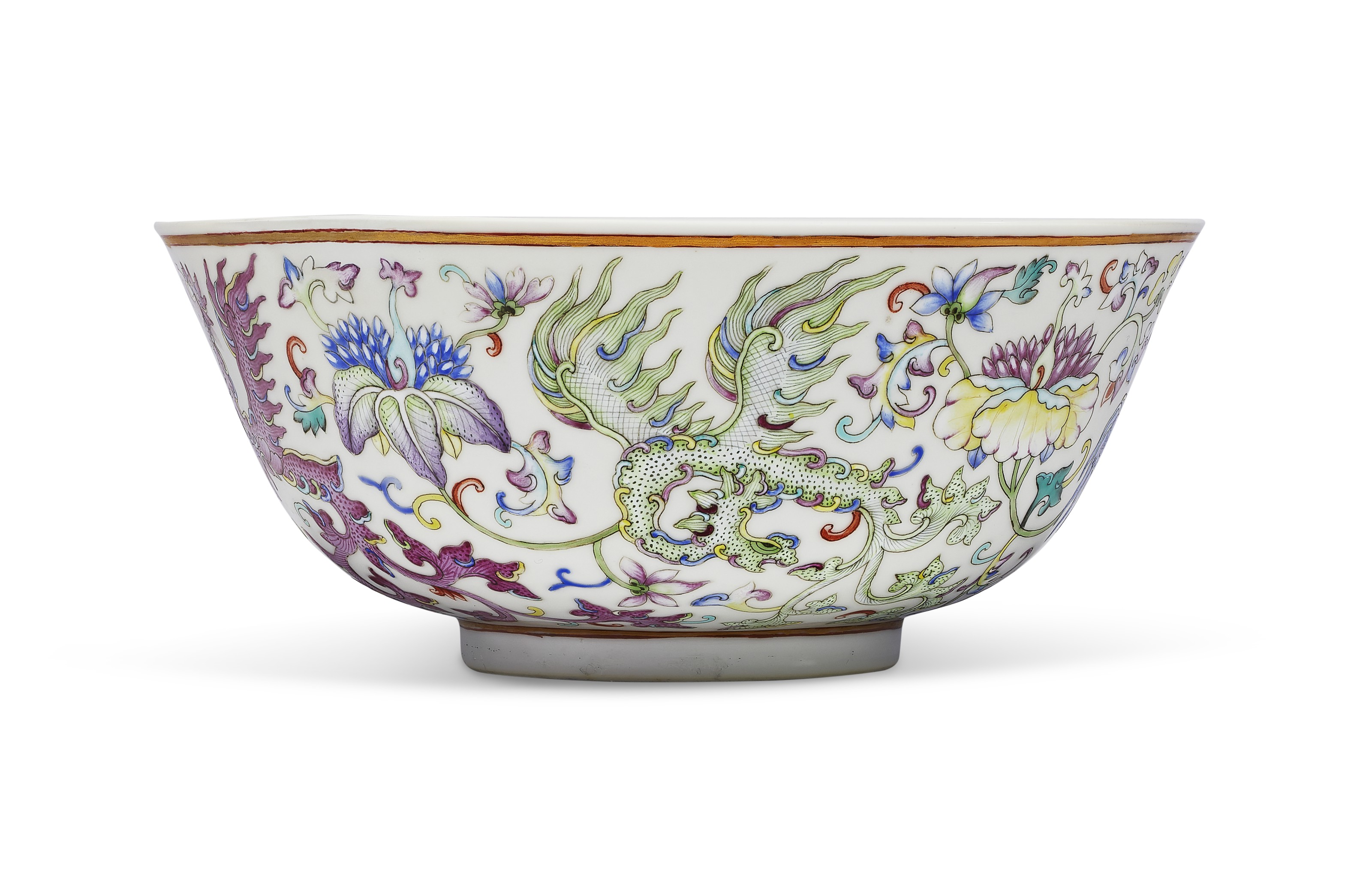 A FAMILLE ROSE 'PHOENIX' BOWL, GUANGXU SIX-CHARACTER MARK IN