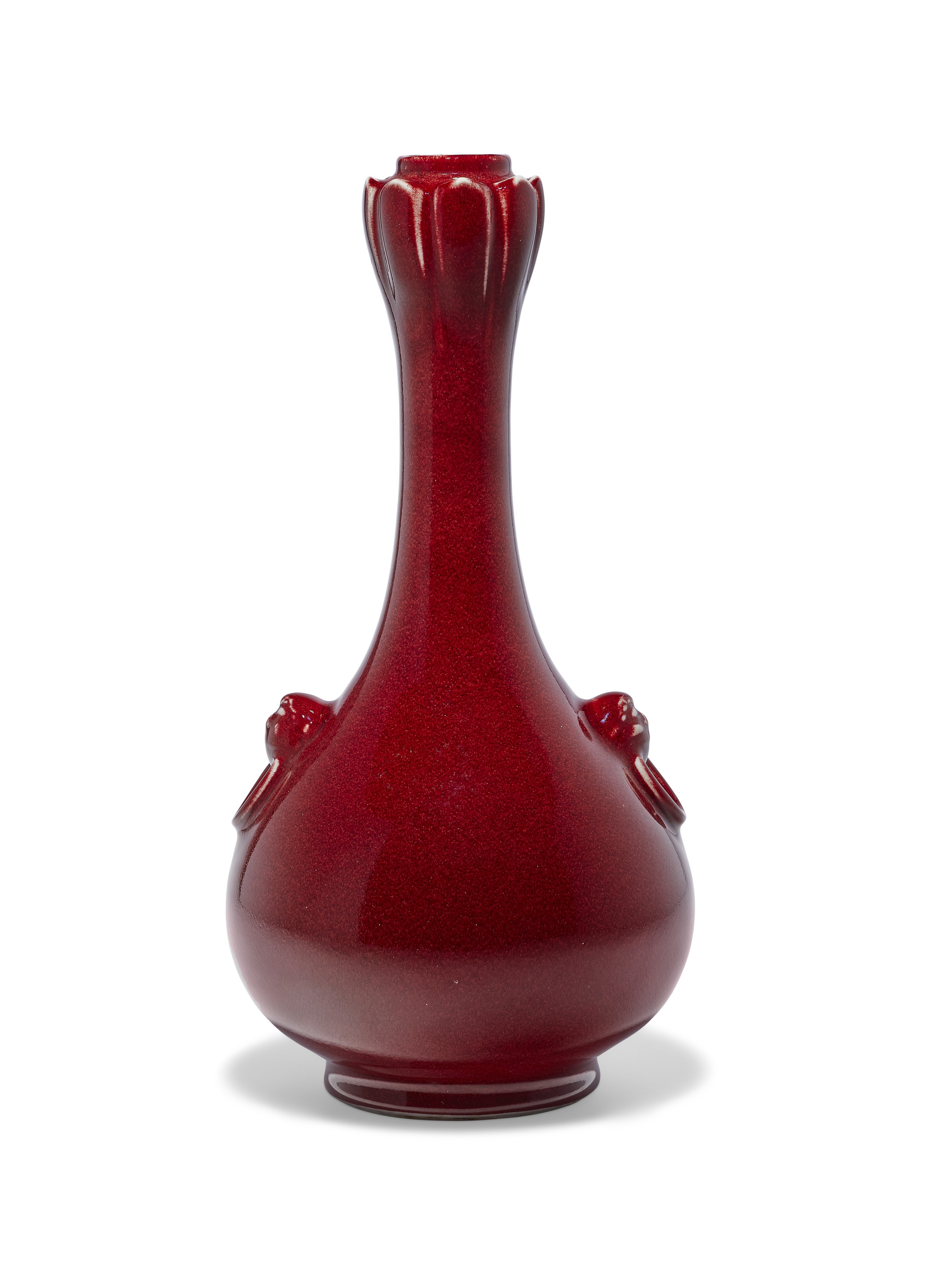 A COPPERREDGLAZED `GARLICHEAD' VASE, QING DYNASTY (16441911