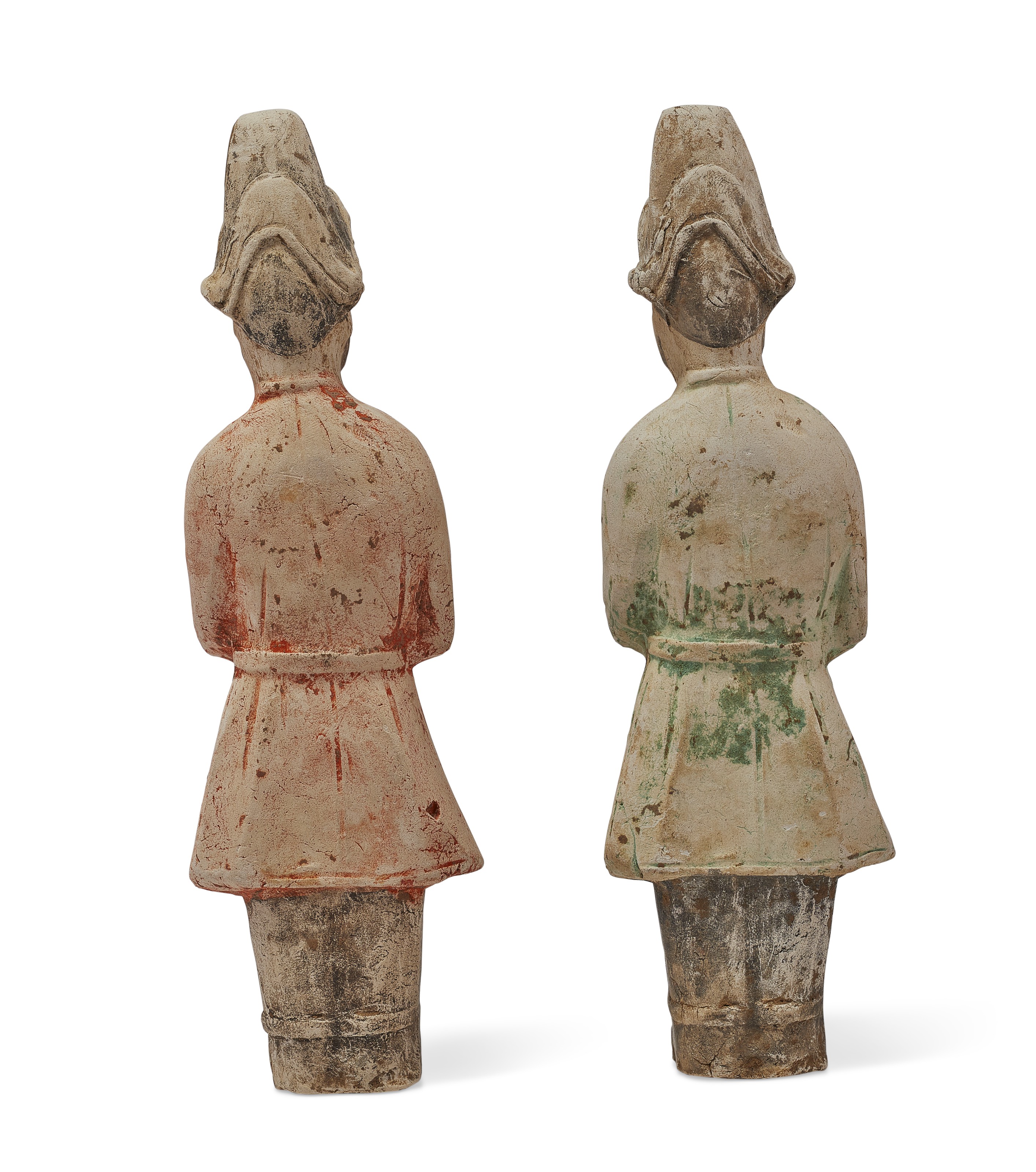 中国唐彩绘陶俑三尊, CHINA, TANG DYNASTY (AD 618-907