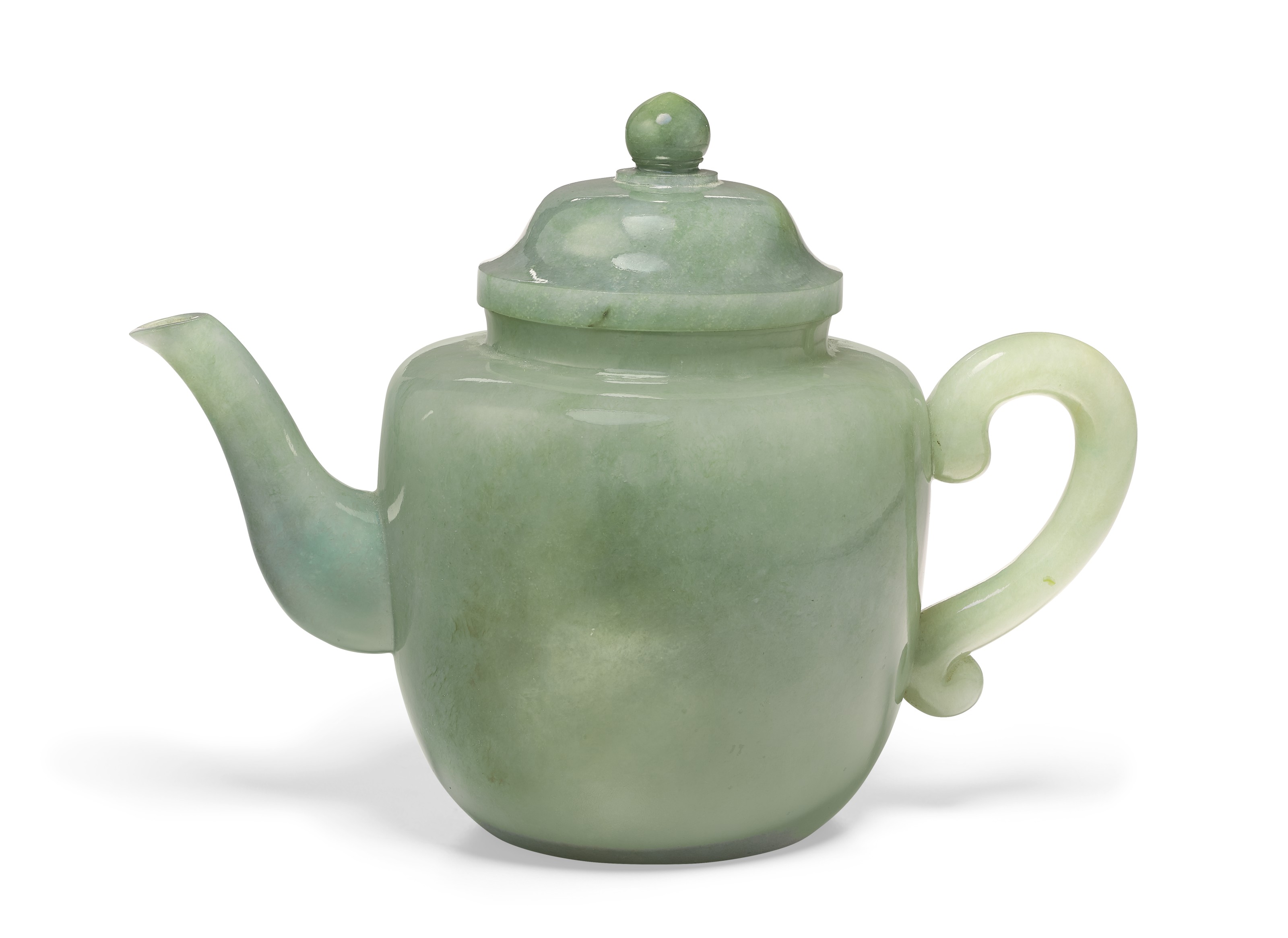 A JADEITE TEAPOT AND COVER, CHINA, LATE QING DYNASTY, 19TH-20TH