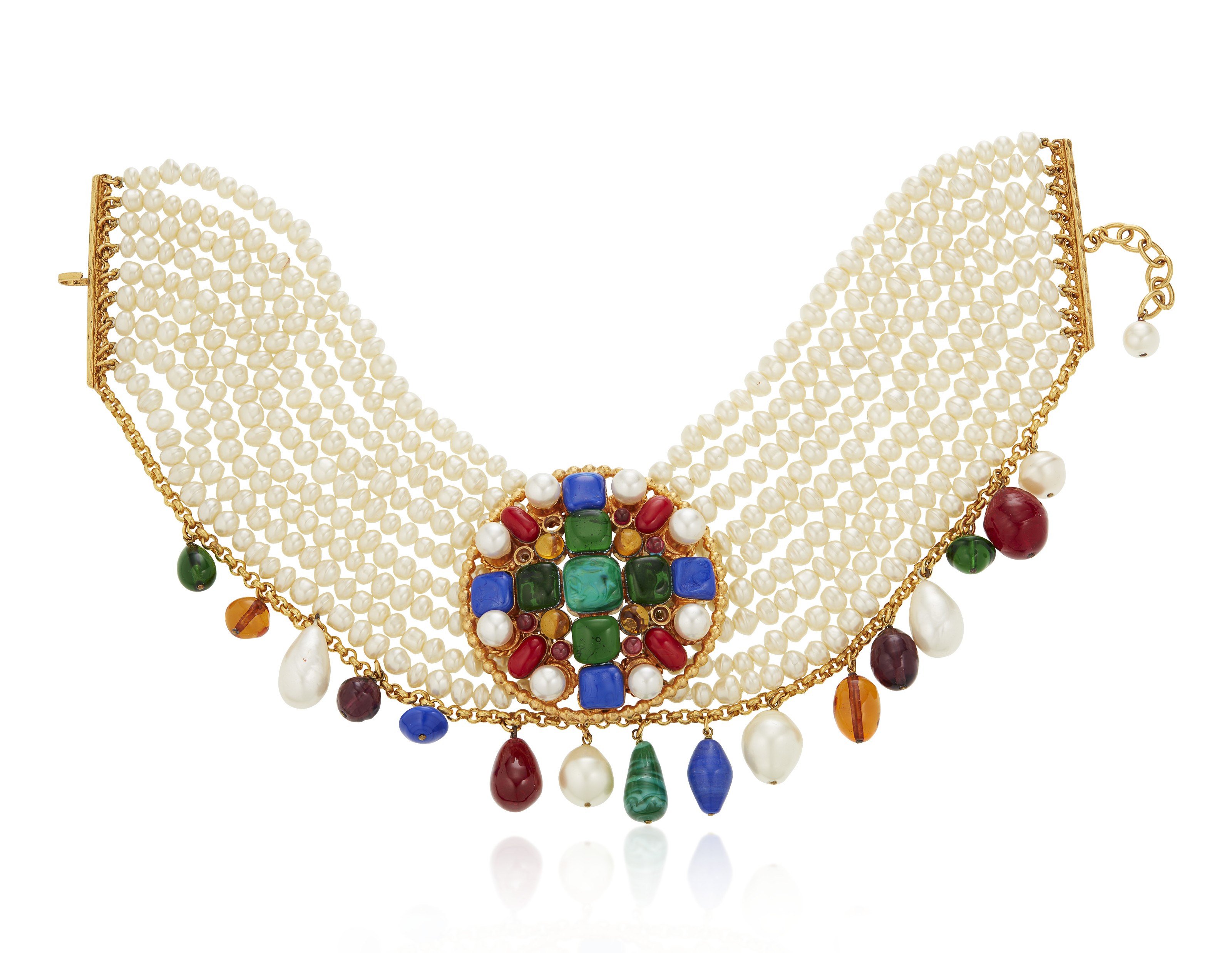 S SUSANN Faux Pearl Necklace & Earrings Set - Glass Pearl Choker Jewelry Gift For Women