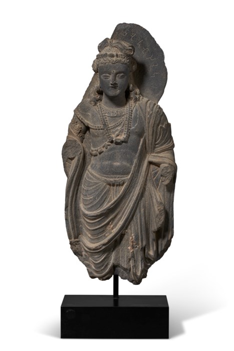 A GREY SCHIST FIGURE OF A BODHISATTVA, ANCIENT REGION OF GANDHARA, 3RD ...