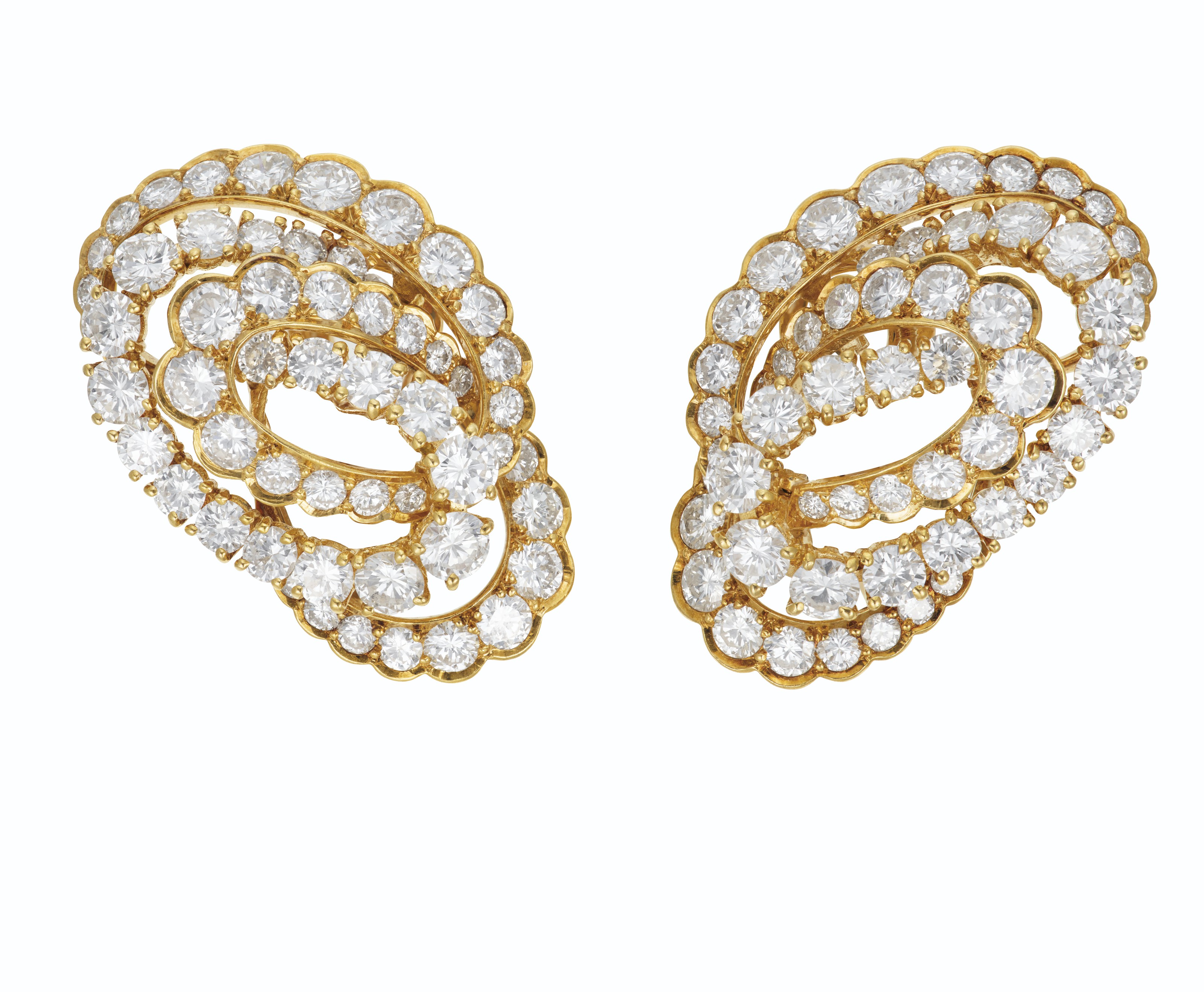 VAN CLEEF & ARPELS DIAMOND 'SNOWFLAKE' EARRINGS | Christie's