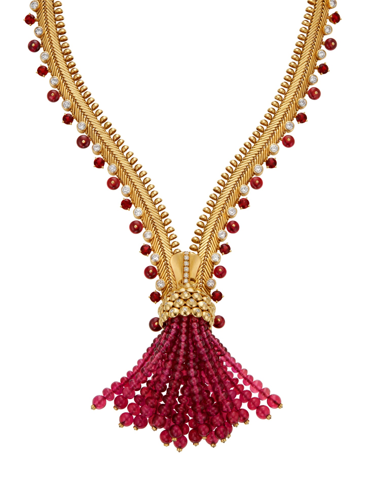 VAN CLEEF & ARPELS RUBELLITE TOURMALINE, SPINEL, DIAMOND AND GOLD 'ZIP