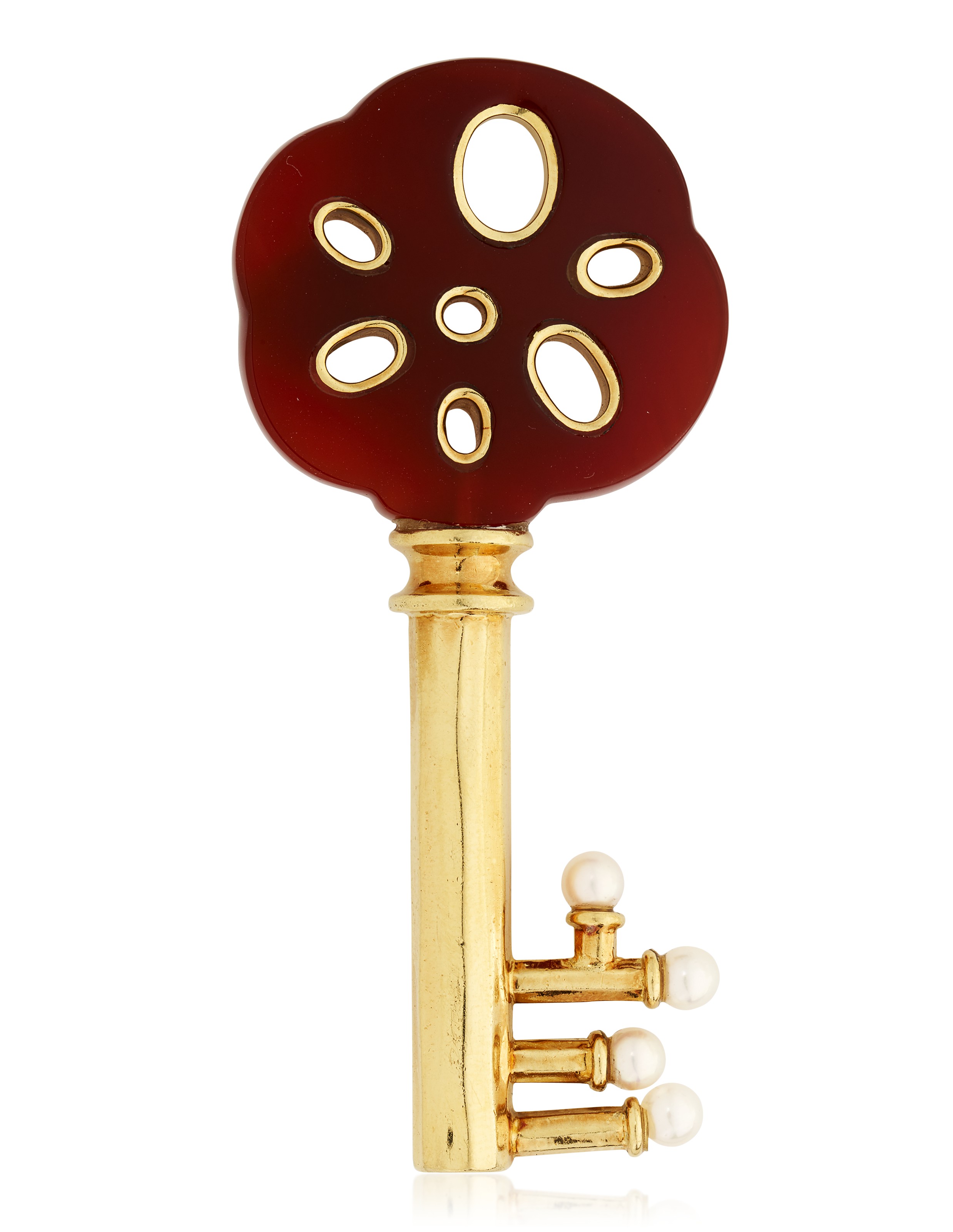 ANGELA CUMMINGS CARNELIAN AND PEARL KEY PENDANT, | Christie’s