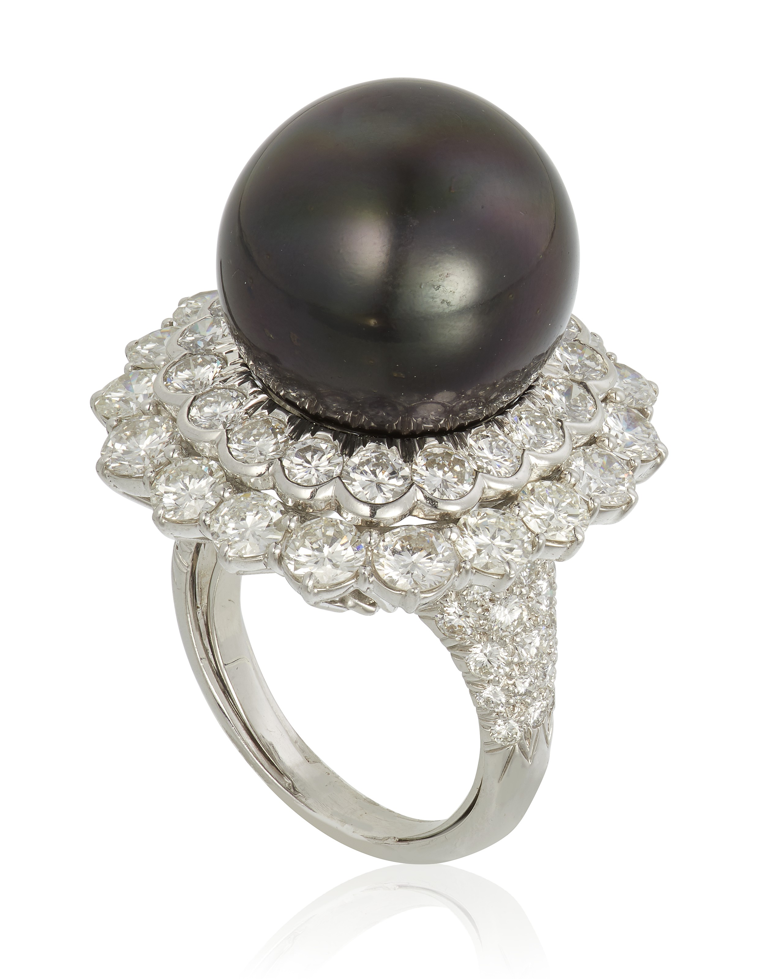 Cultured pearl and diamond ring, by David Webb. Sold for $10,000 on 10 February 2021, Online